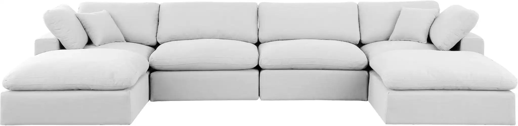Comfy - 6 Piece Linen Modular Double Chaise Sectional