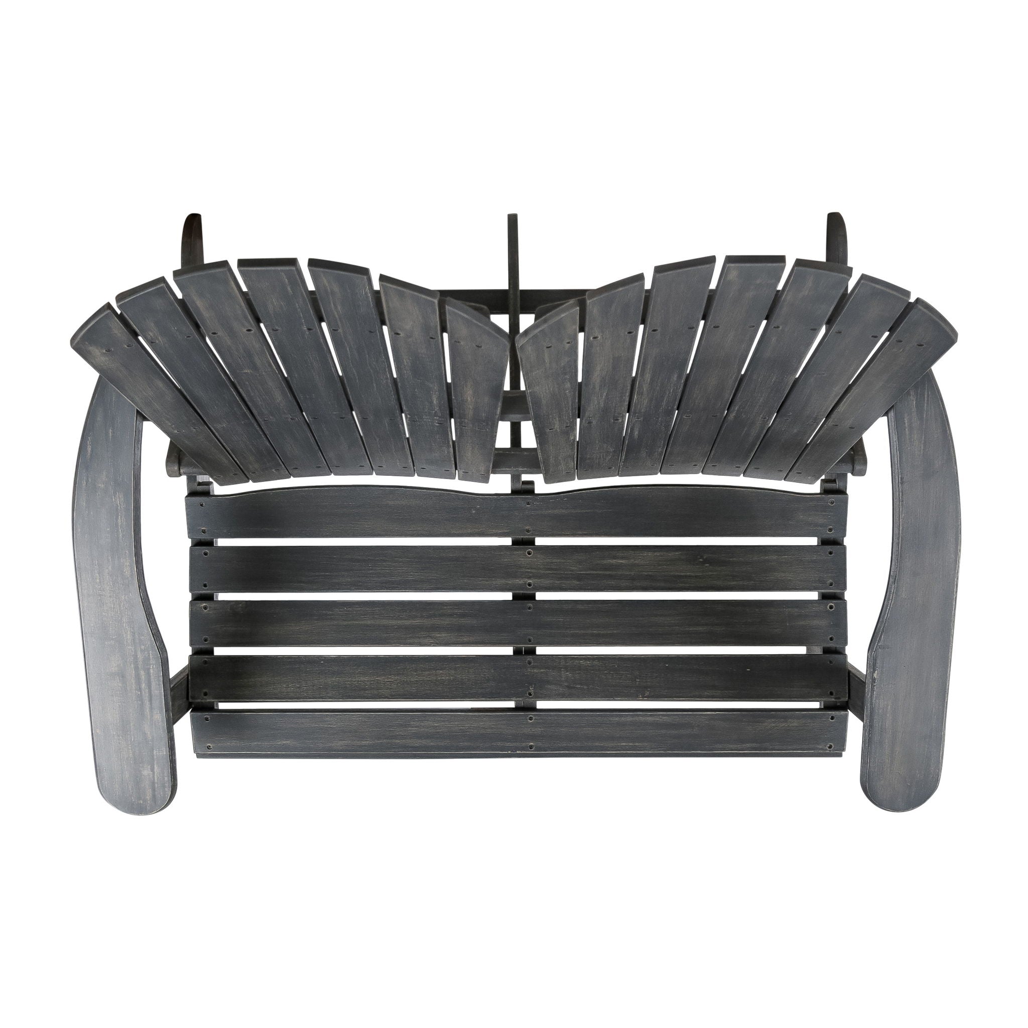 Outdoor Adirondack Rocking Loveseat With Hand Crafted Details