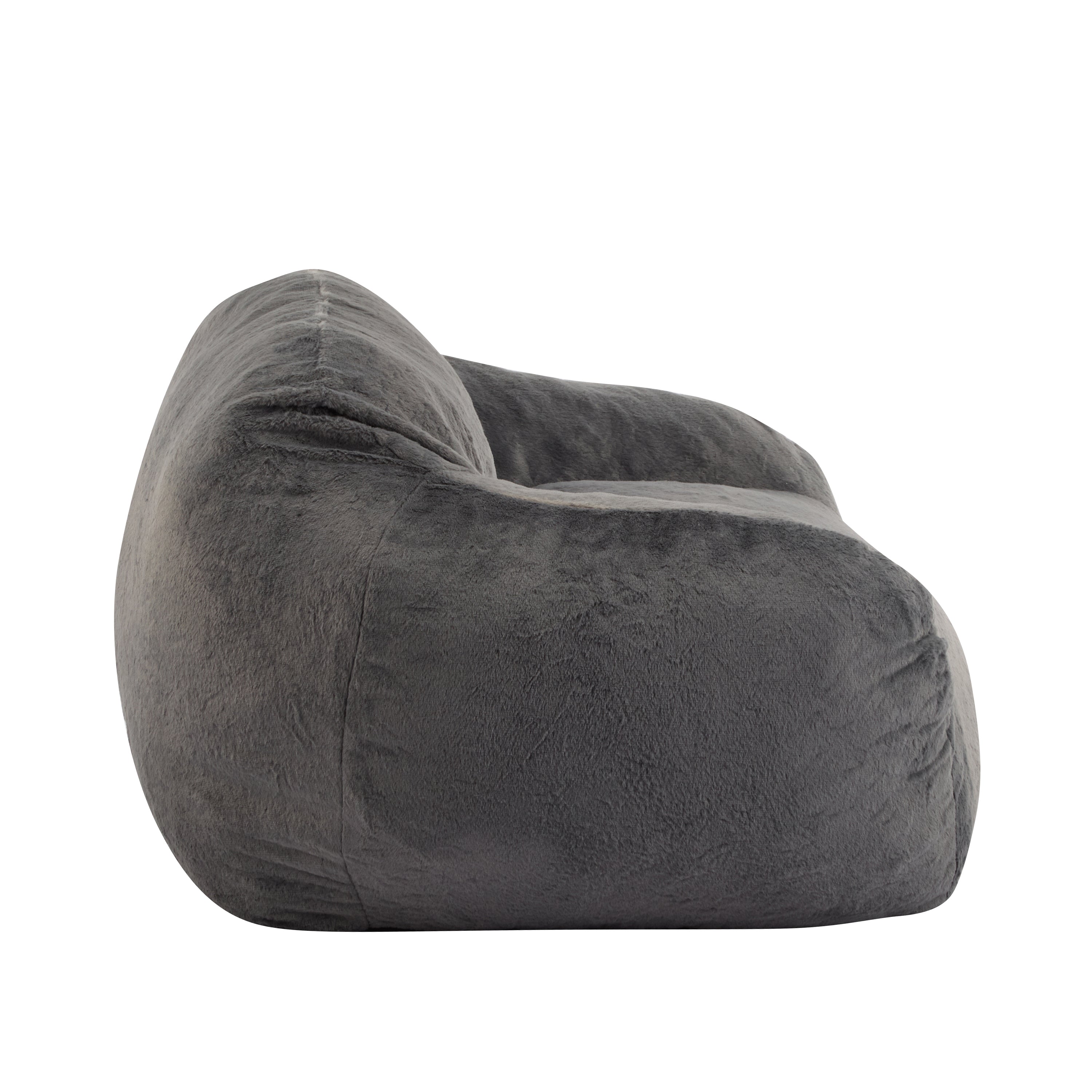 Sezze Indoor Bean Bag Chair with Gray Faux Fur