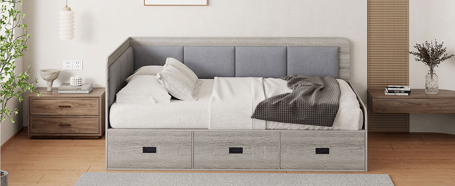 Daybed With 3 Drawers And 3 Storage Compartments