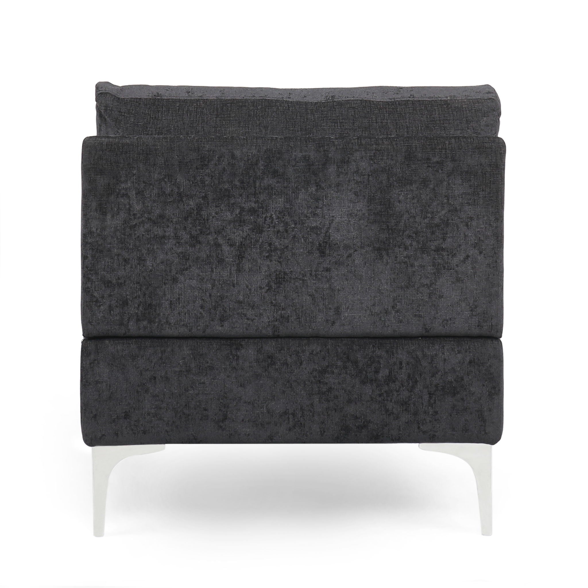 Fabric Upholstered Chaise Lounge With Iron Bracket Legs - Gray