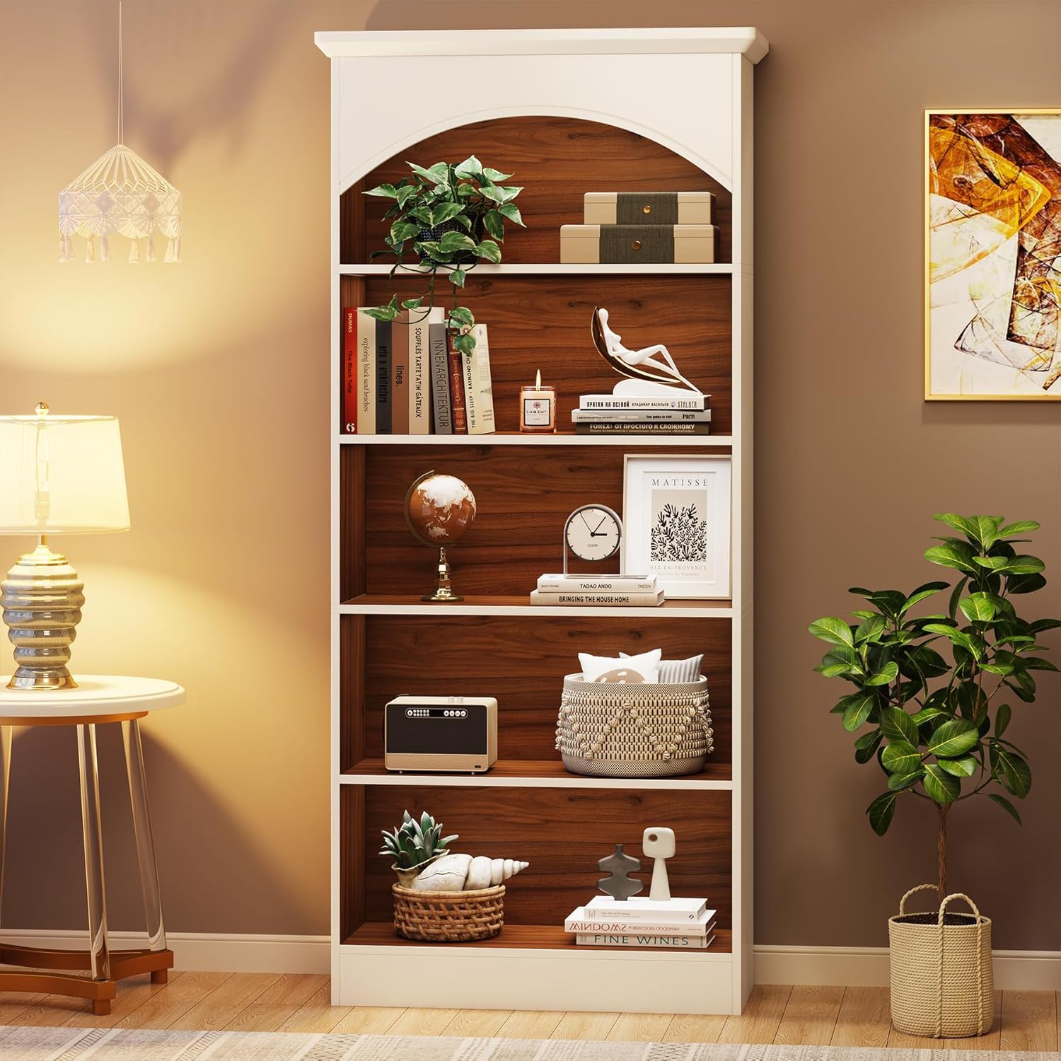5 Tier Library Bookcase For Living Room