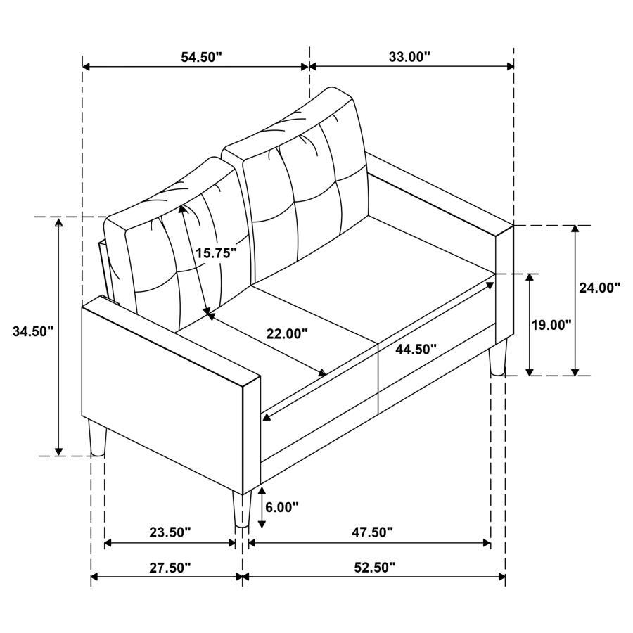Bowen II - Upholstered Track Arm Loveseat