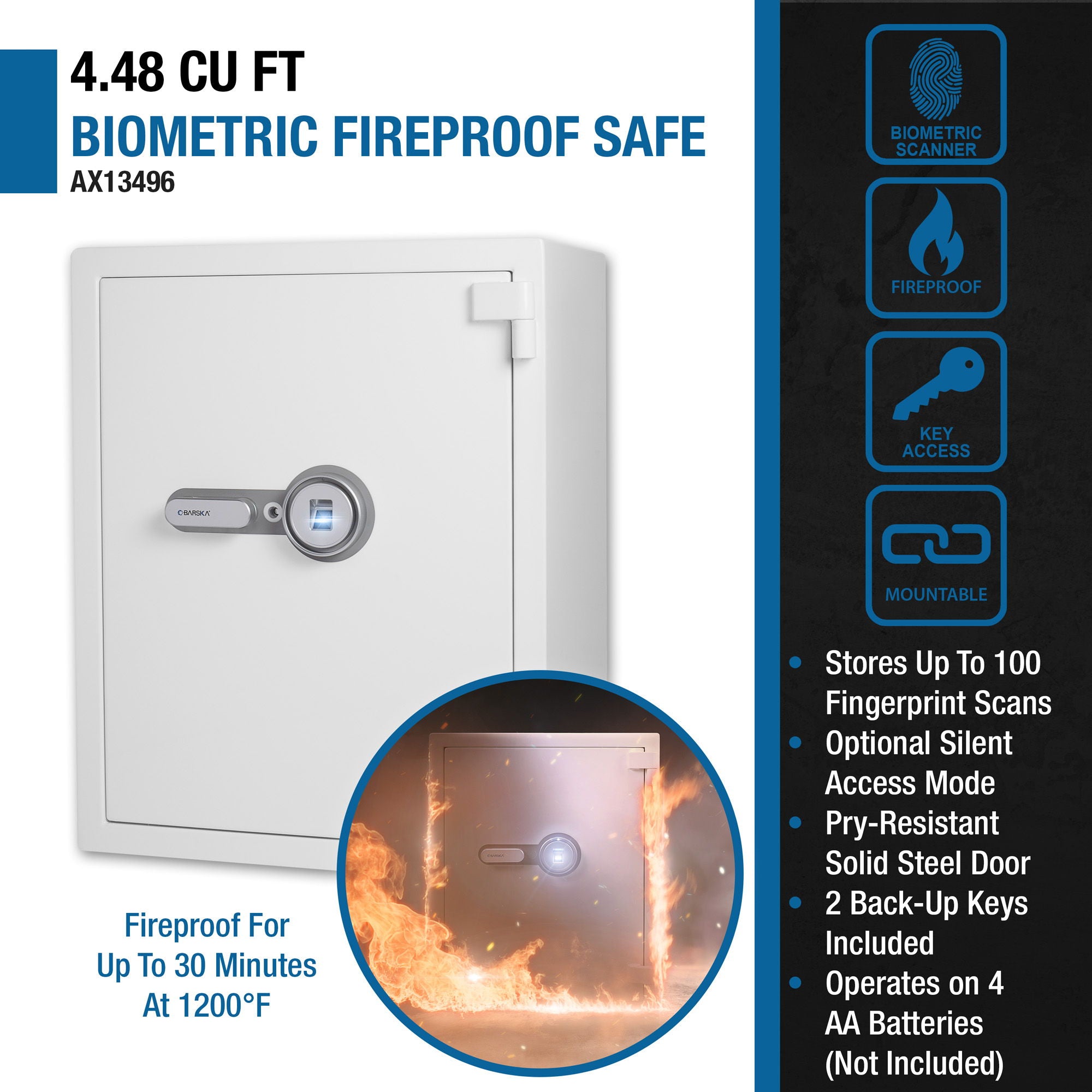 Biometric Fireproof Protection Safe - Best Buy Furniture