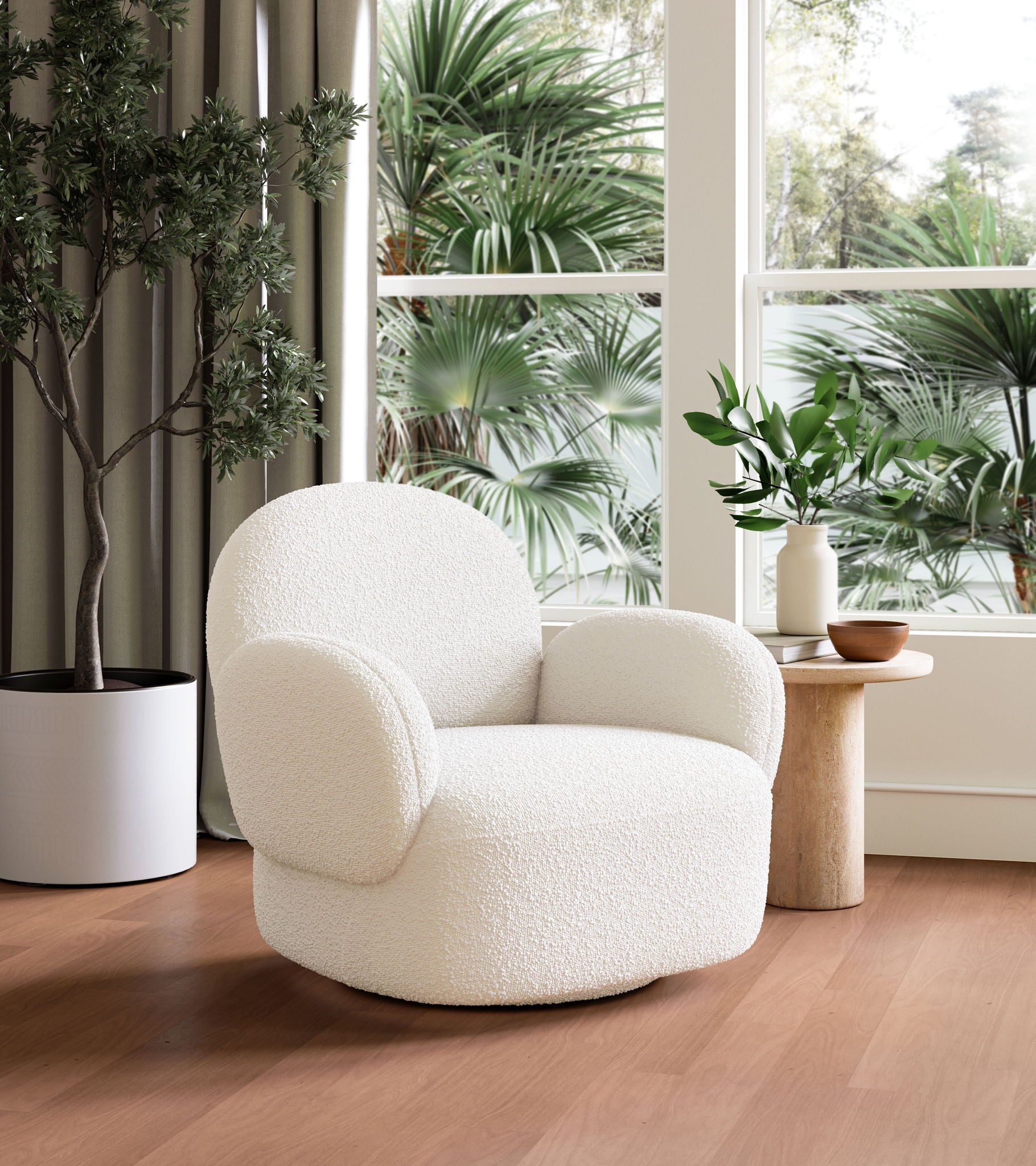 Pilka - Swivel Chair - White