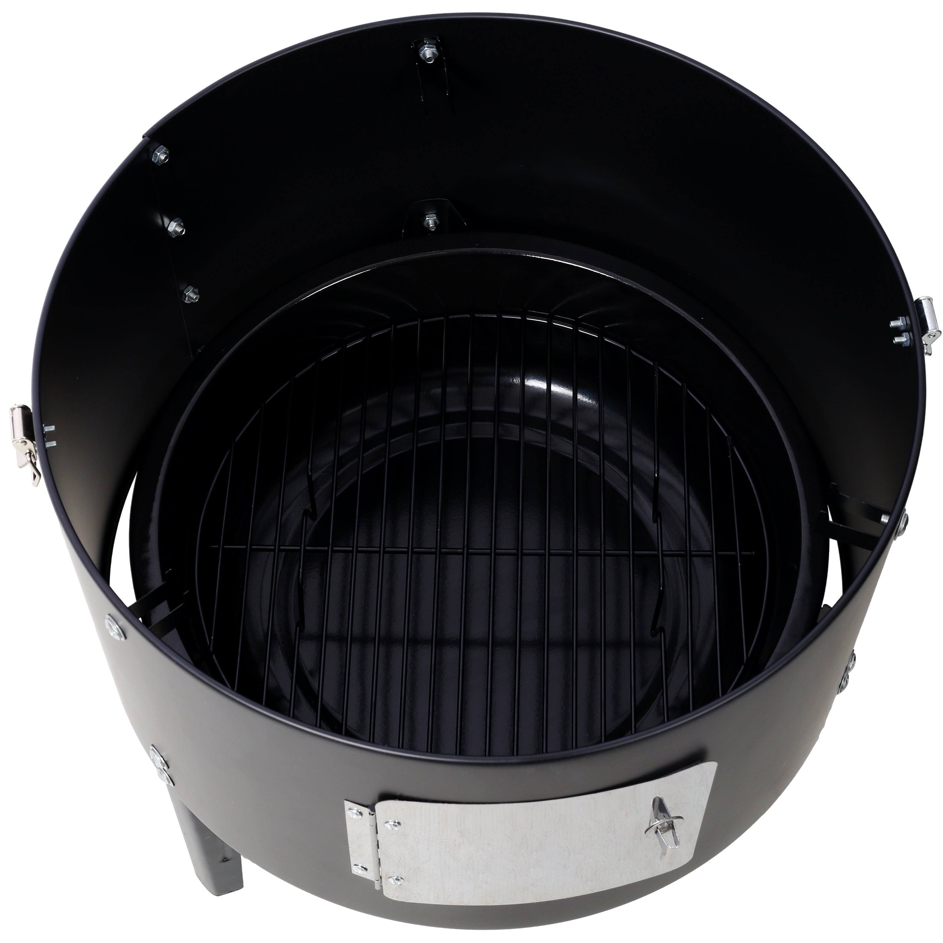 17 Inch Steel Charcoal Smoker Heavy Duty Round BBQ Grill Black