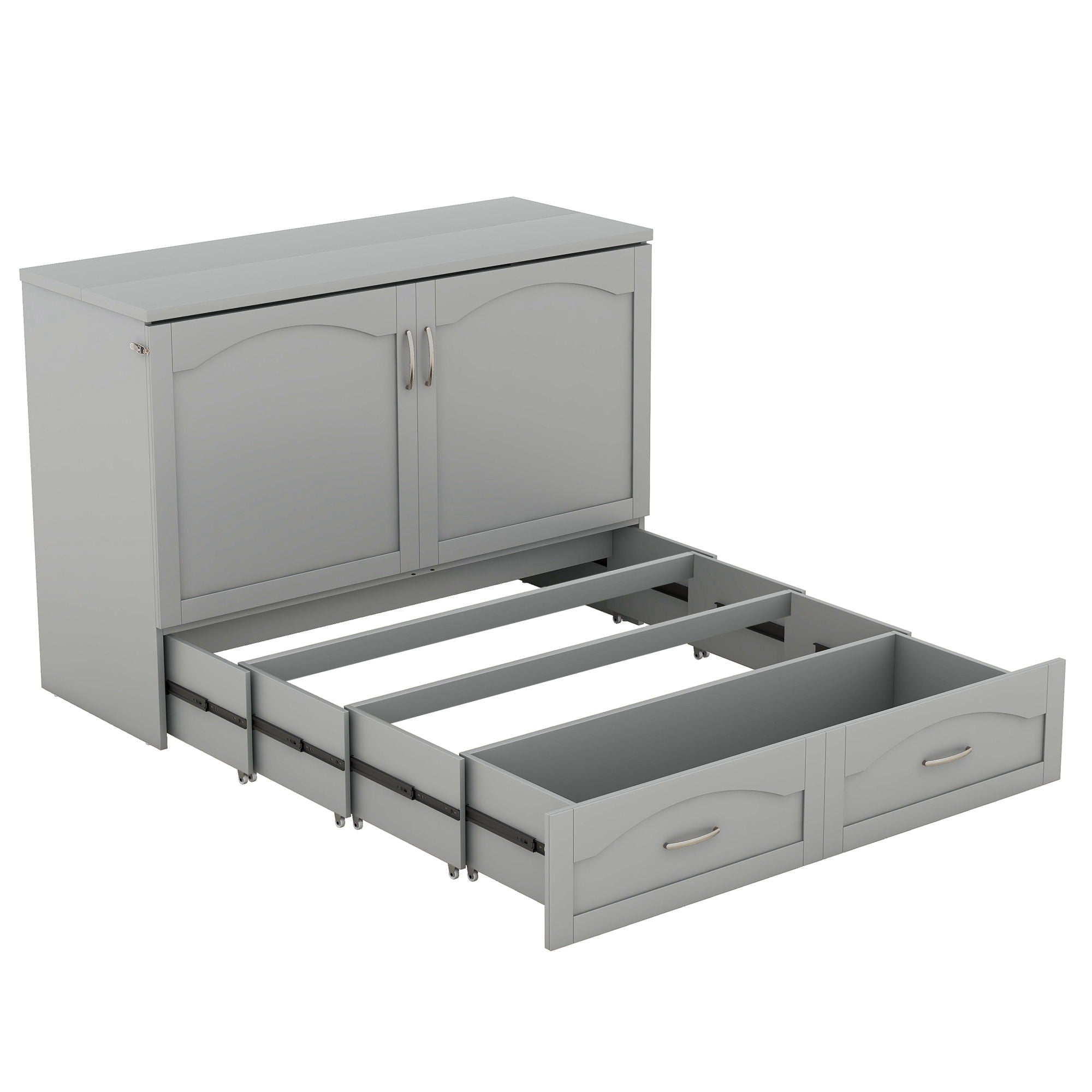 Murphy Wall Bed With Drawer And A Set Of Sockets & USB Ports, Pulley Structure Design