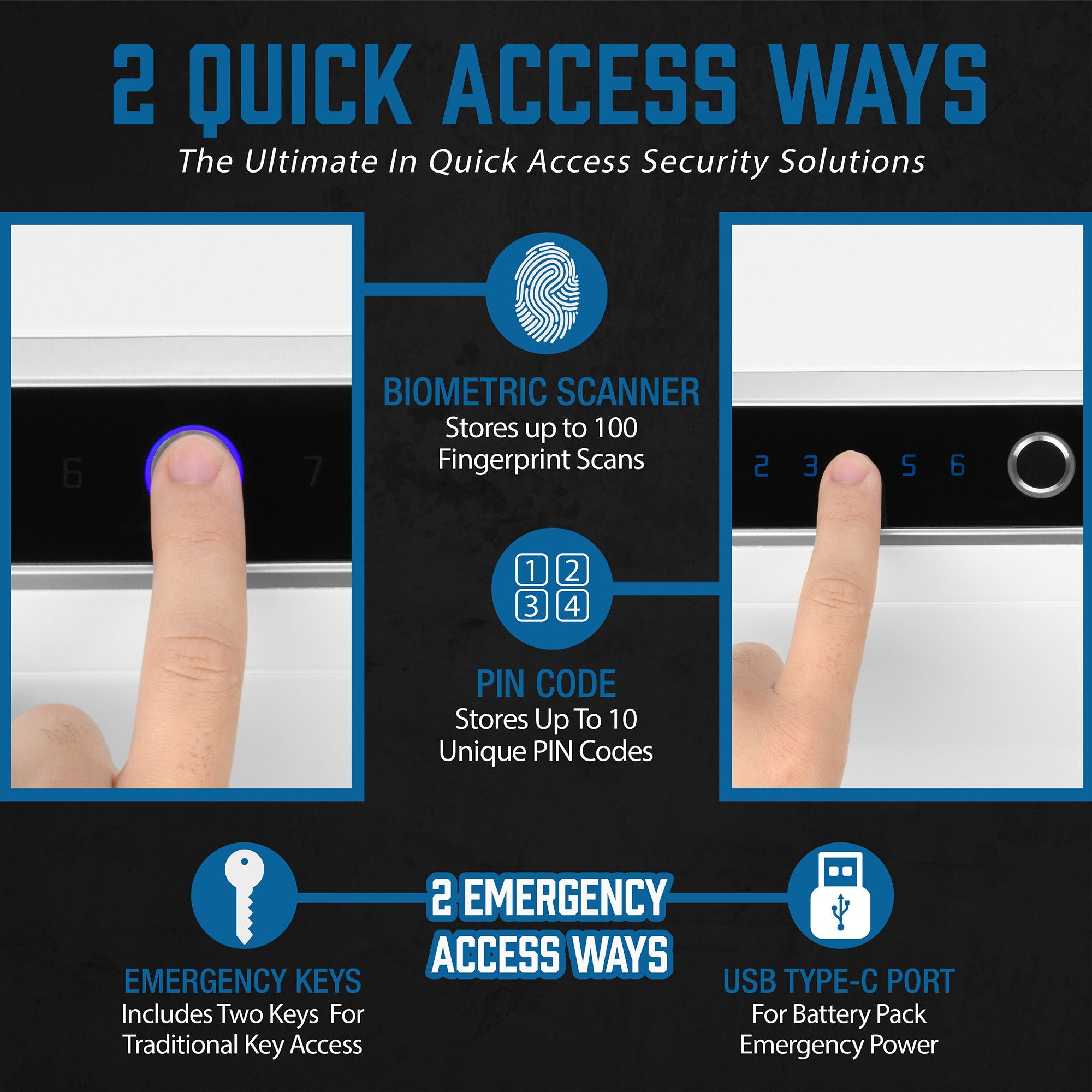 Diamond Touchscreen Biometric Keypad Security Safe