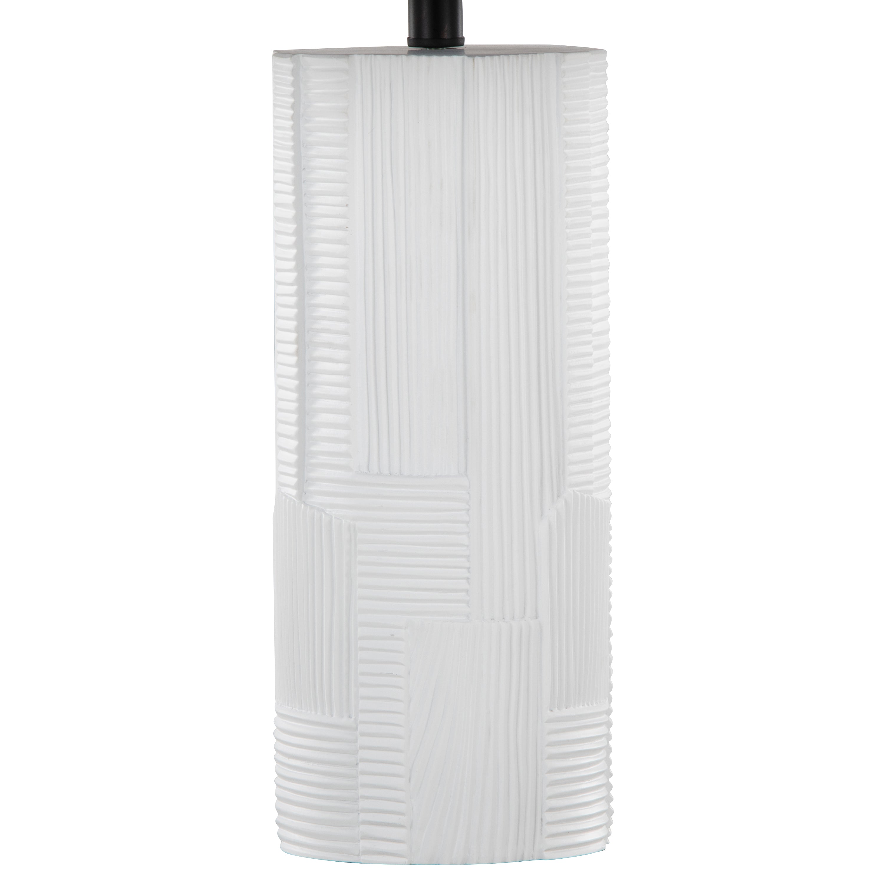 Petra 26" Contemporary Polyresin Table Lamp in Cream and Black - Set of 2