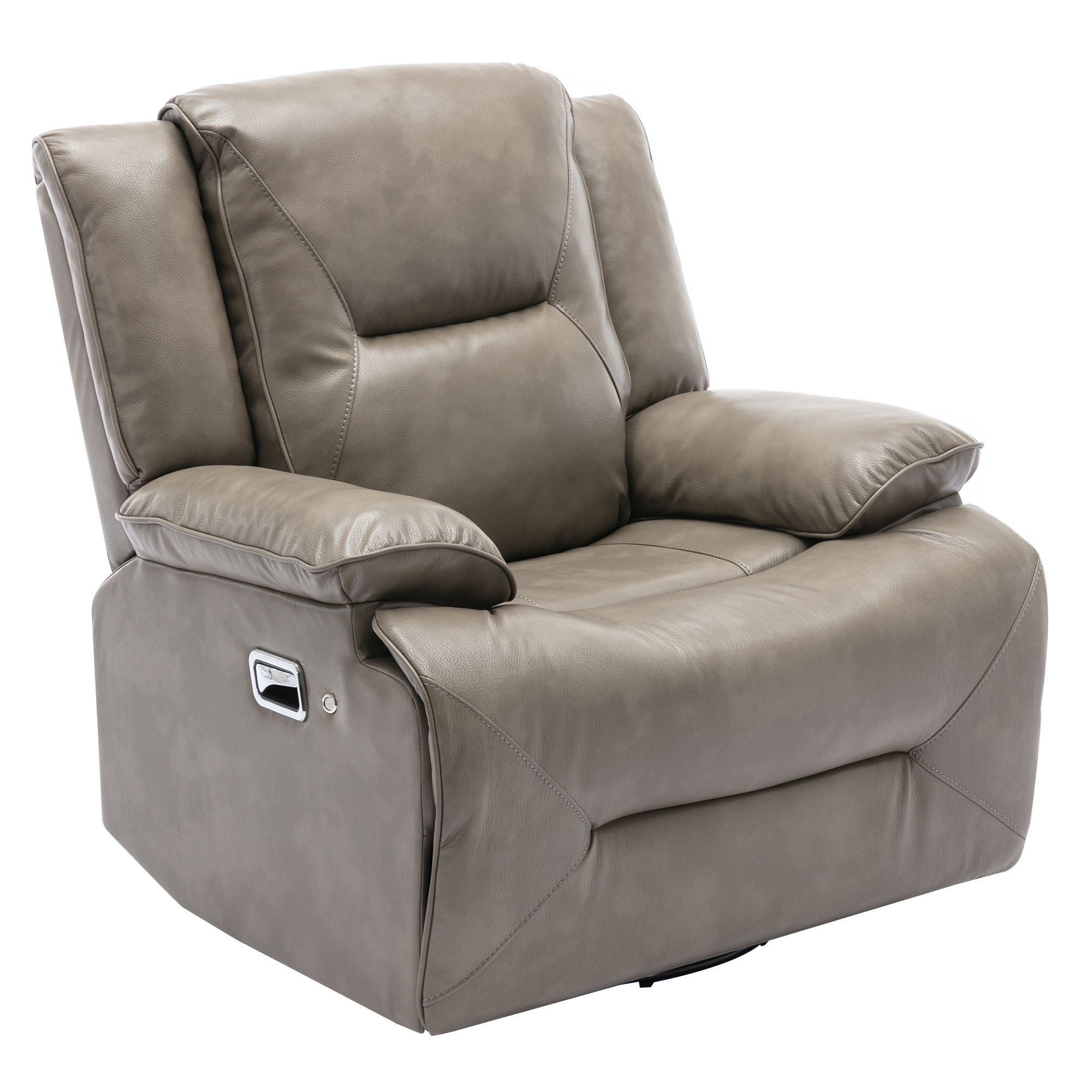 360° Swivel And Rocking Home Theater Recliner Manual Recliner Chair With A LED Light Strip For Living Room