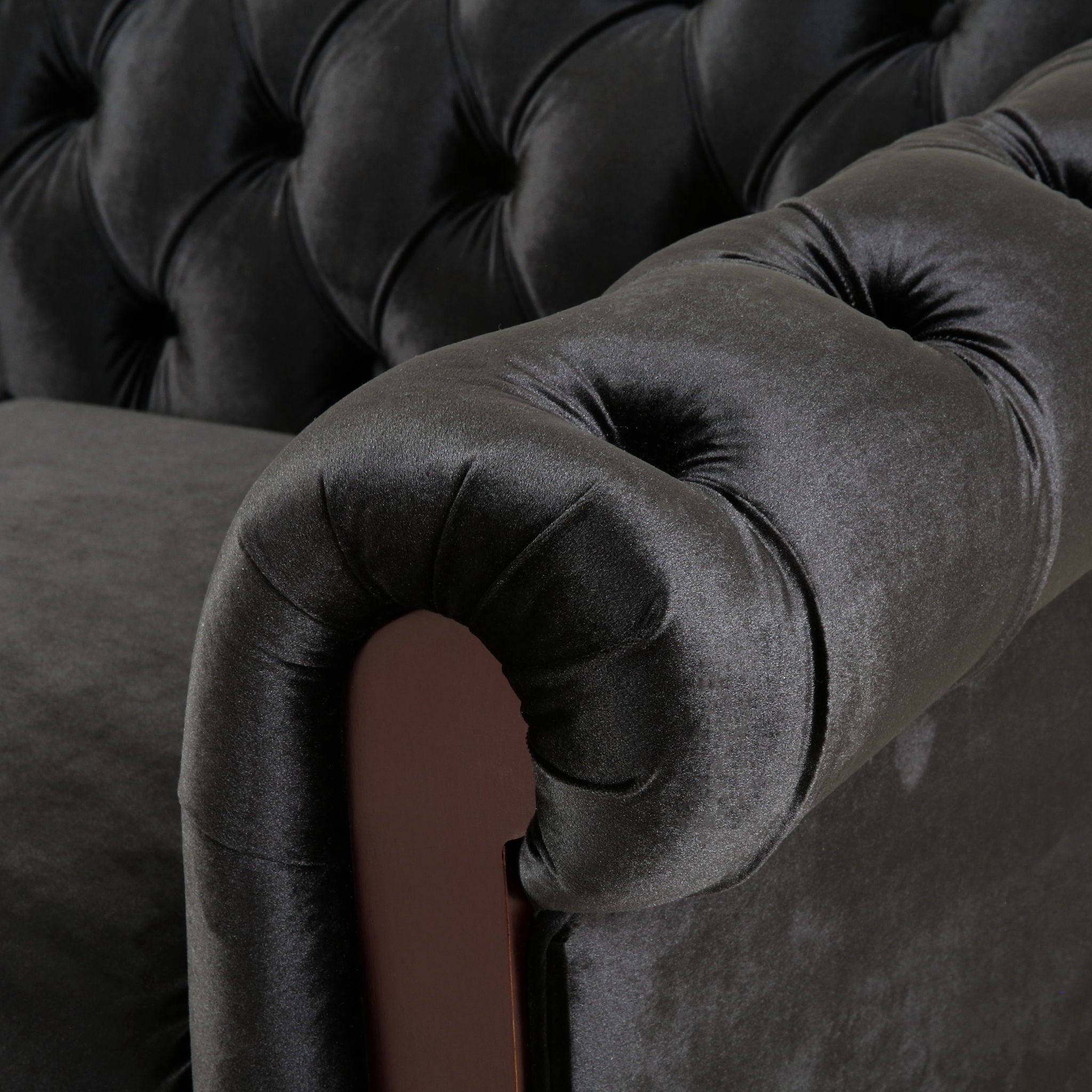 Chesterfield Velvet Loveseat Sofa, 2 Person Rolled Arm Upholstered Couch