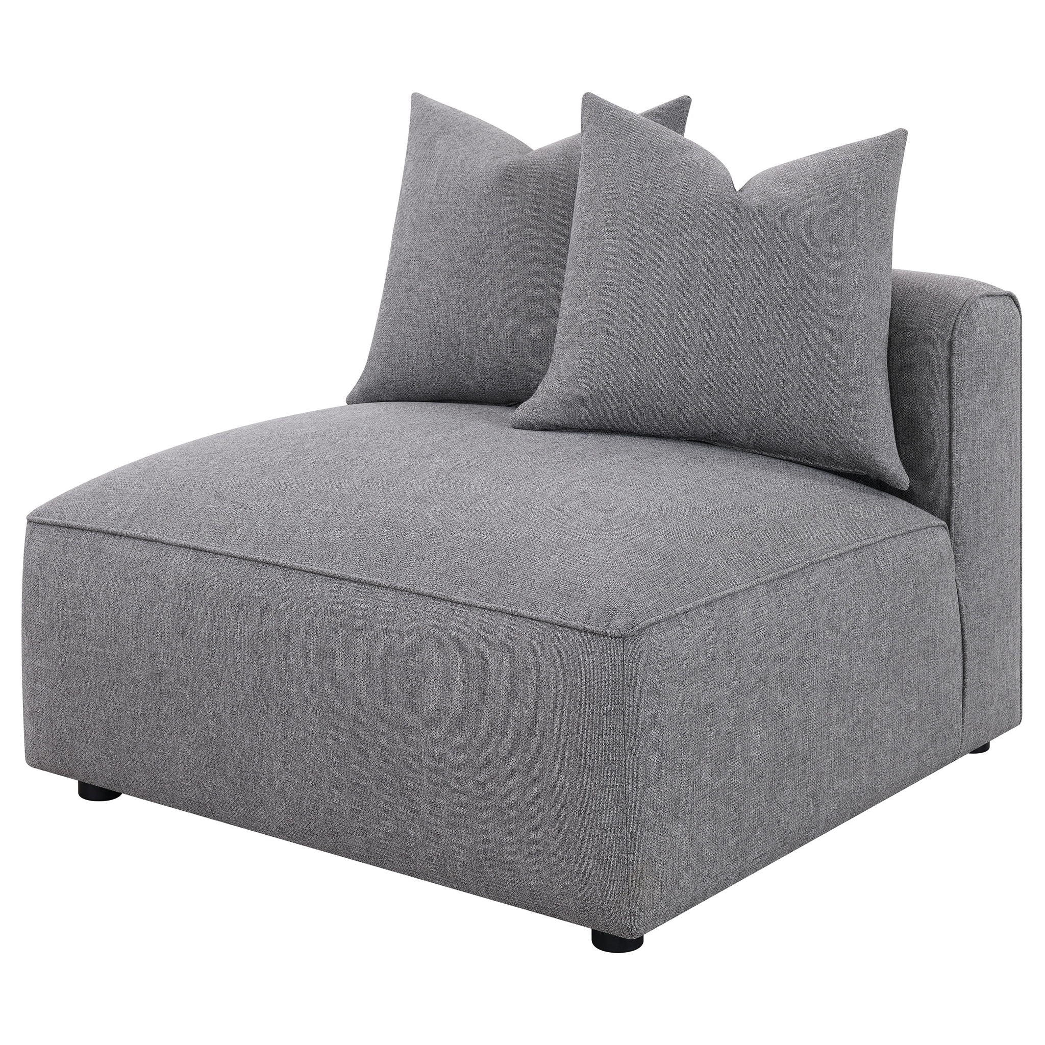 Amherst - Armless Chair With Accent Pillow - Gray