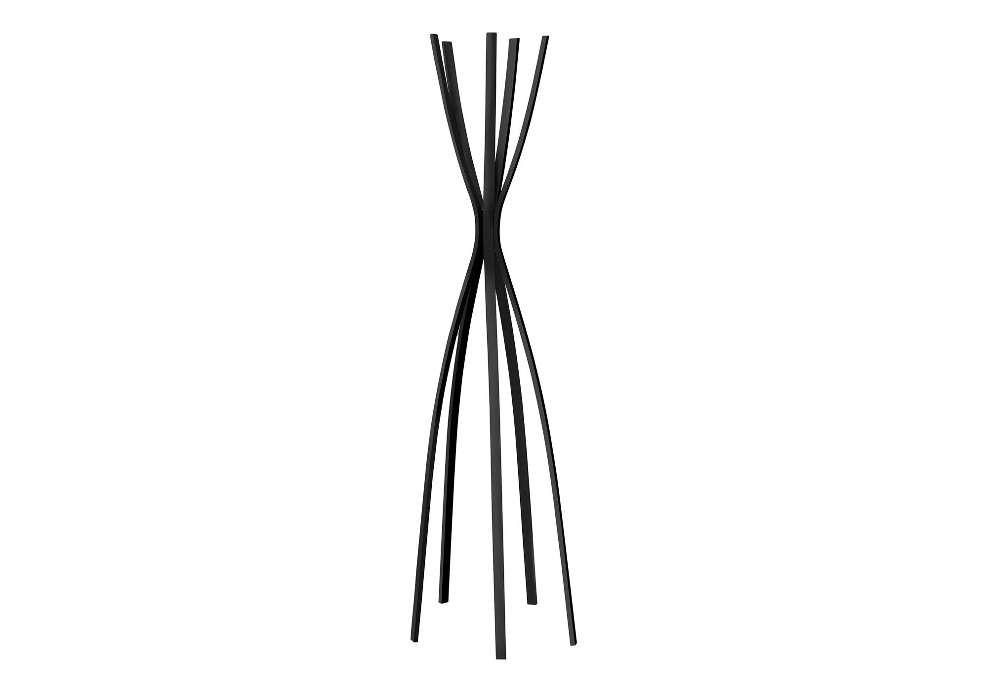 Free Standing Coat Rack 5 Hooks For Entryway - Black