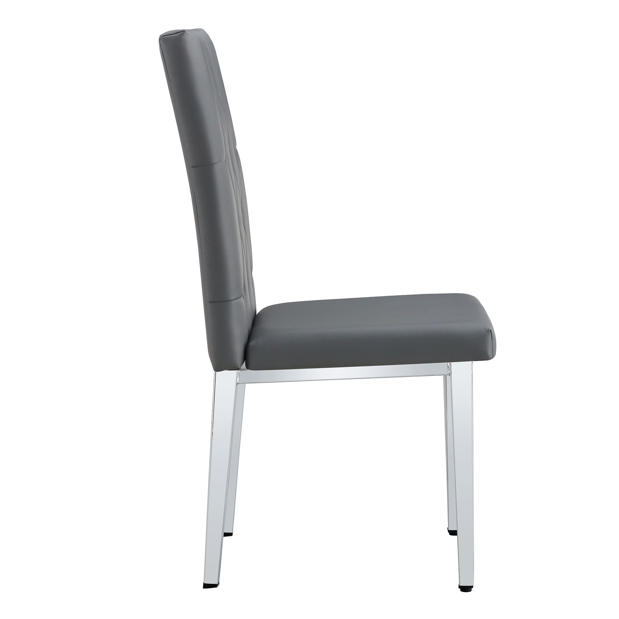 Vintage Style Armless Dining Chairs Set With Grid And Buckle Design