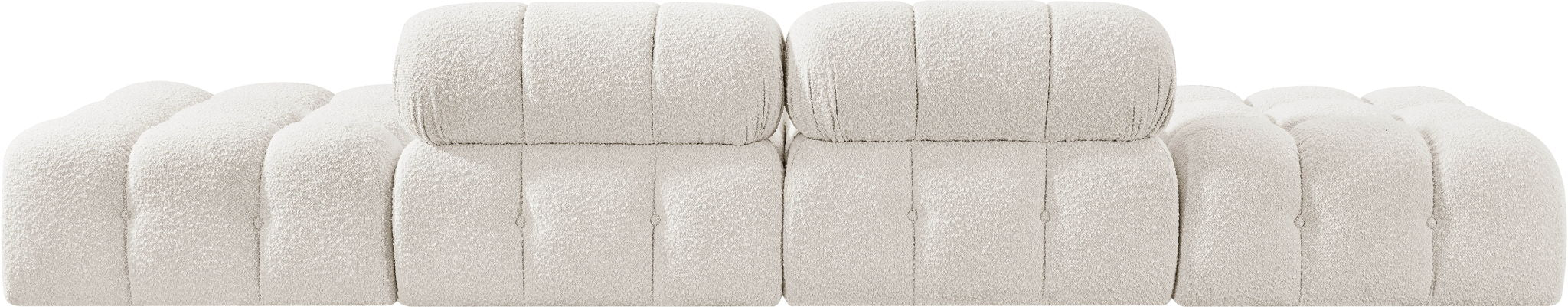 Ames - 4 Piece Boucle Upholstered Modular Sofa With 2 Backless Seats