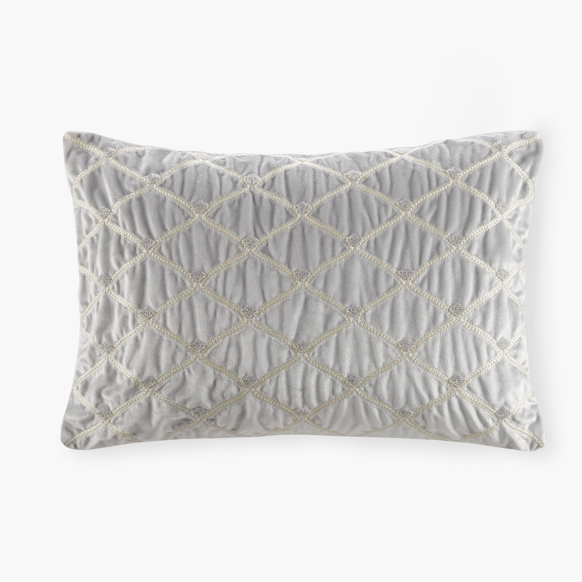 Oblong Decor Pillow Silver 22x15'