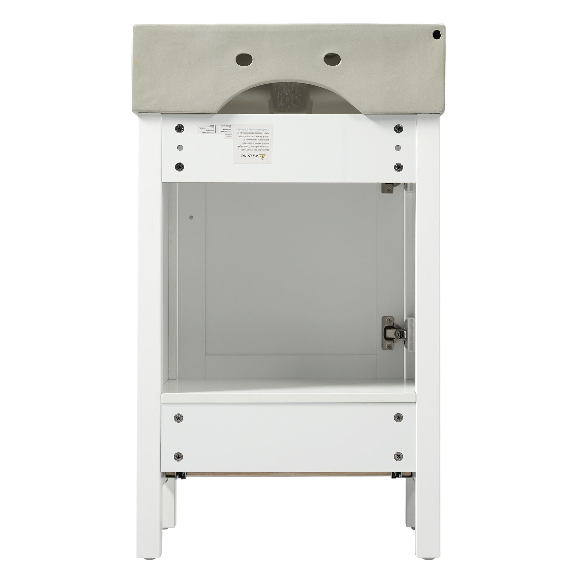20.28" Bathroom Vanity With Sink & Storage - White