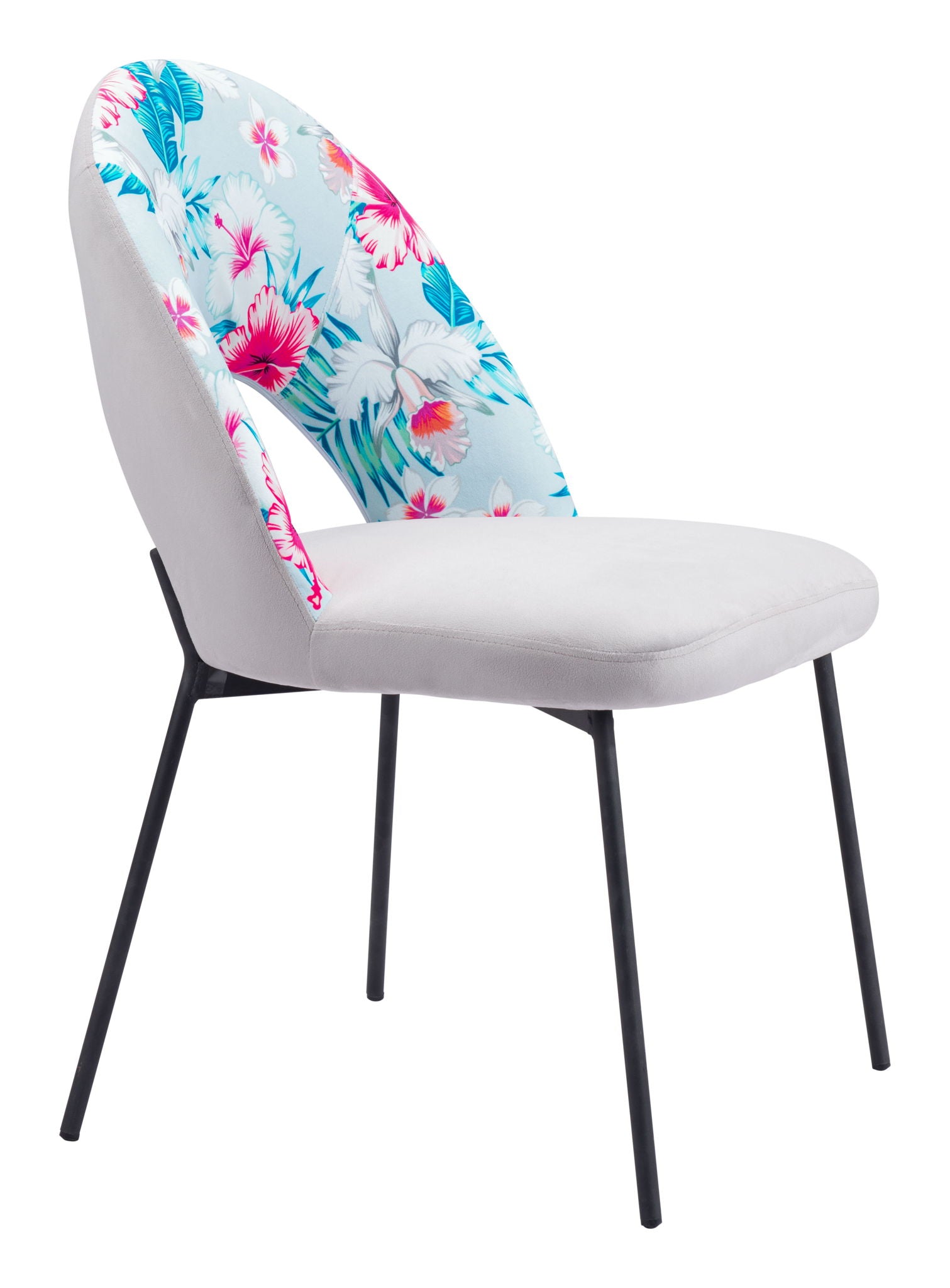 Torrey - Dining Chair (Set of 2) - Multicolor Print & Gray