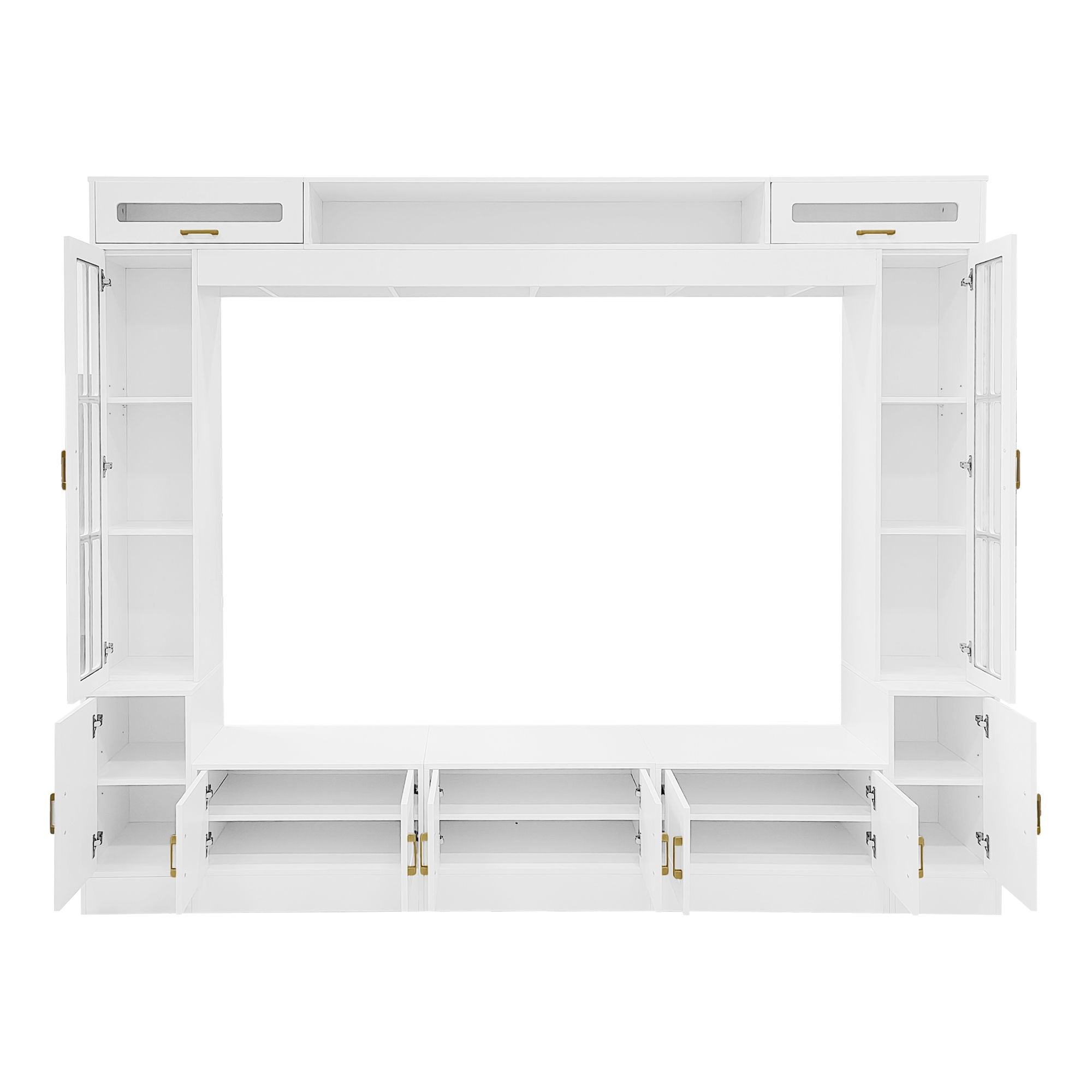 Wall Unit Entertainment Center With Bookshelves For TVs Up To 80"