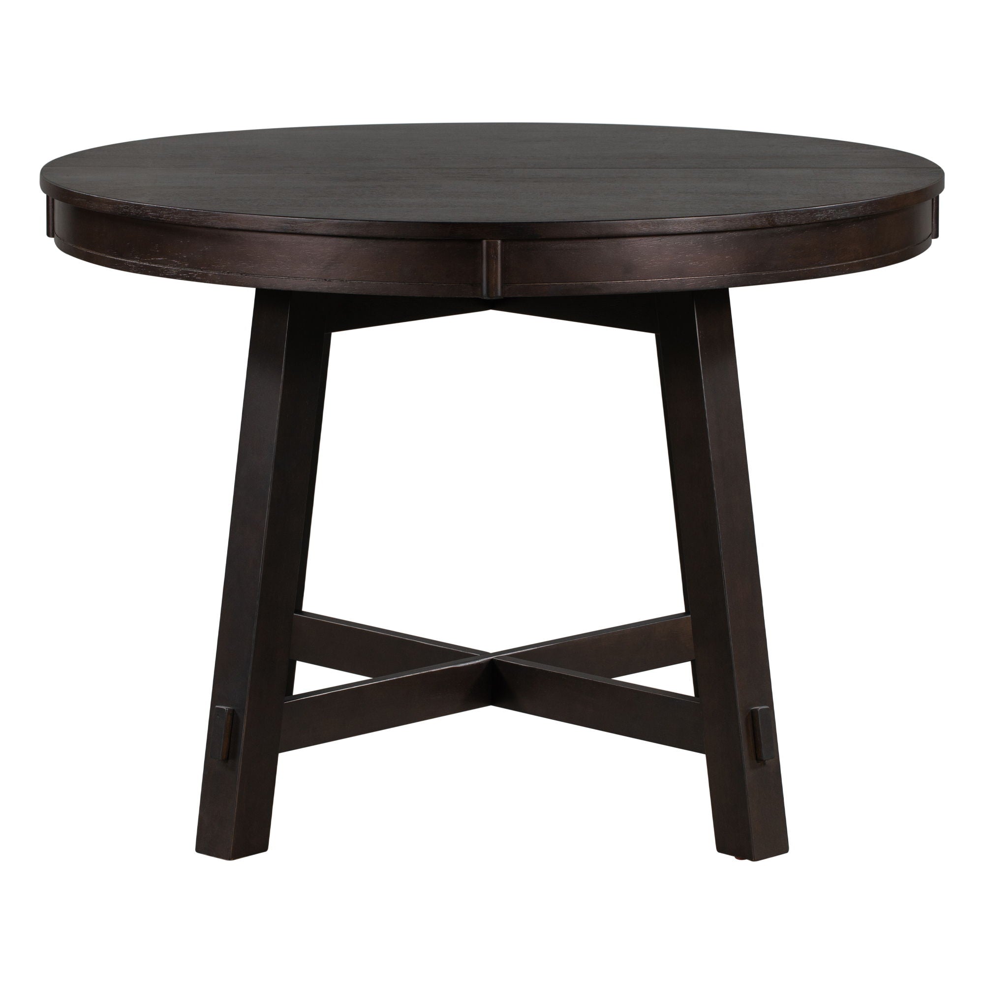 Gia - Round Extendable Dining Table With 16" Leaf Wood