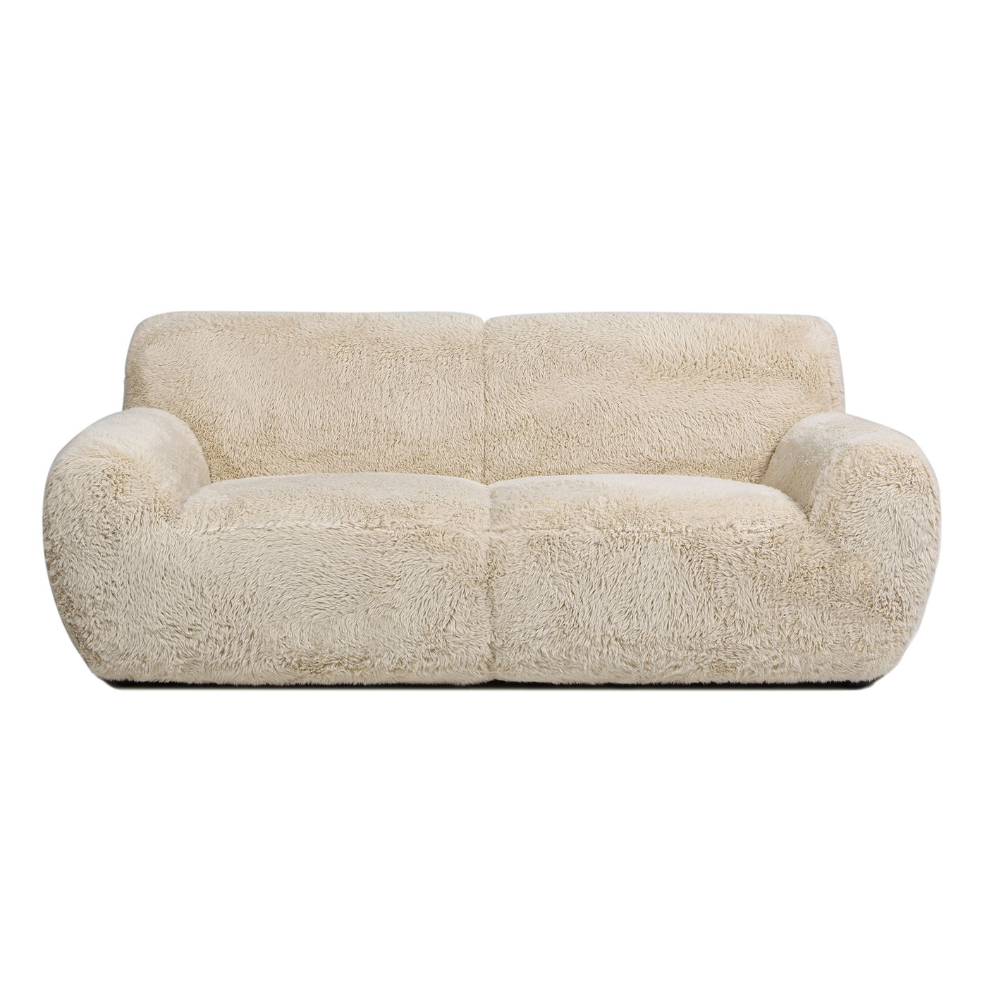 Summit - Faux Sheepskin Overstuffed Sofa - Cream Beige - Best Buy Furniture