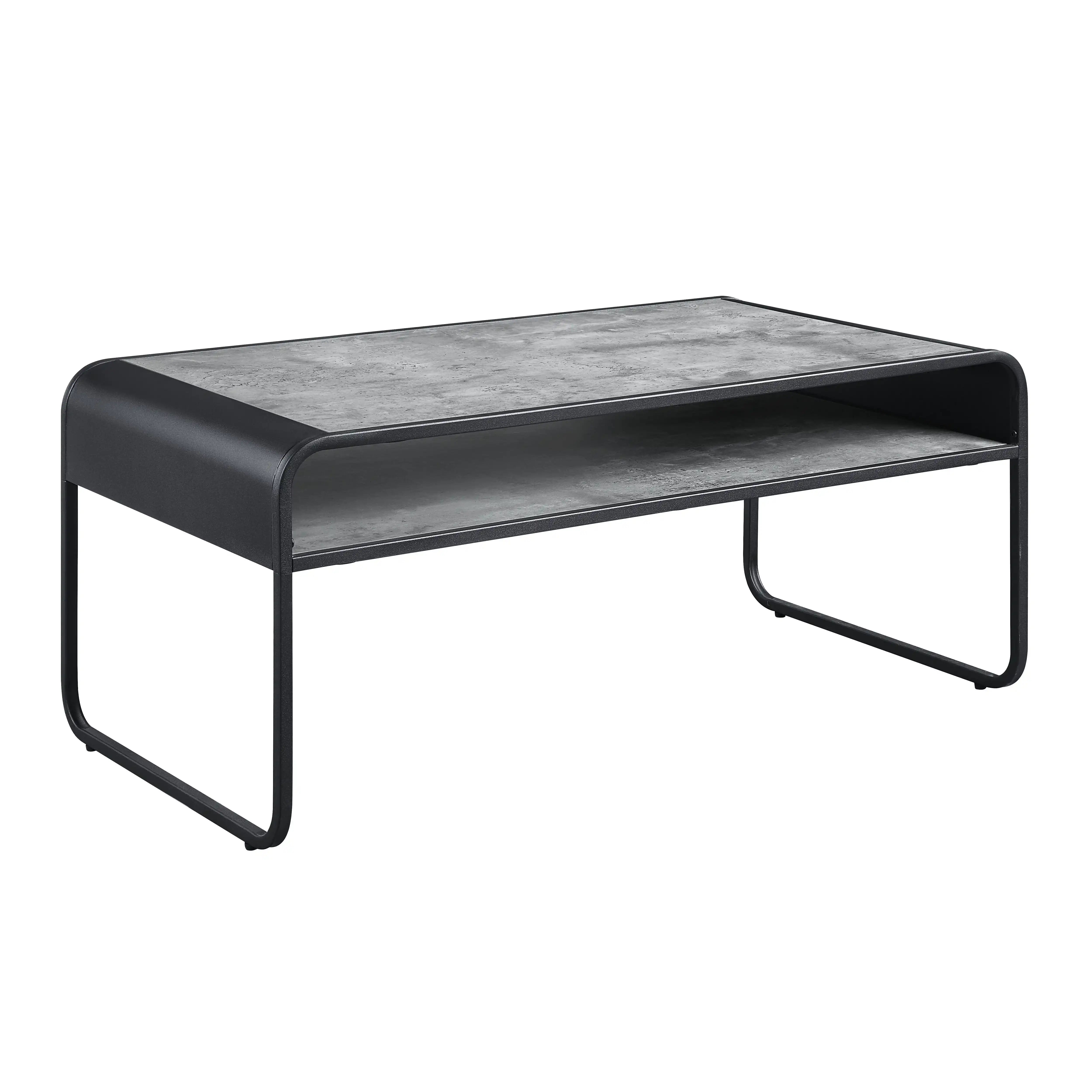 Raziela - Concrete Coffee Table - Black / Gray - Best Buy Furniture