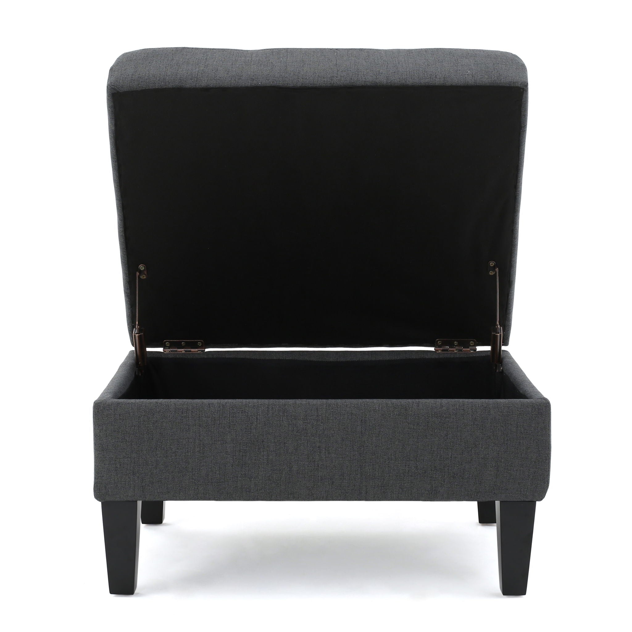 Ottoman With Birch Wood Legs And Cushioned Top For Comfort