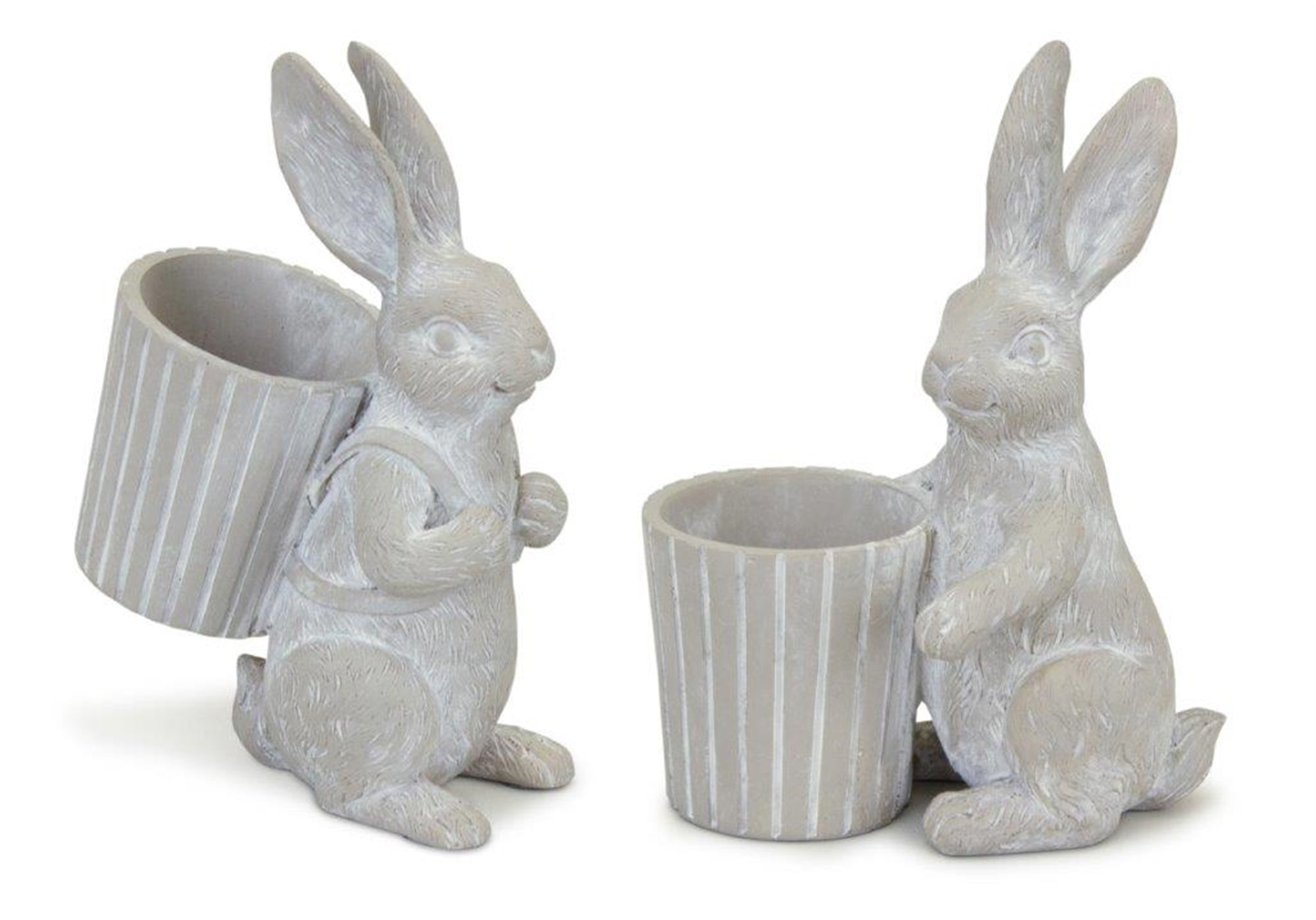 Standing-Garden-Rabbit-with-Pot-Planter-(Set-of-2)-Garden-Decor