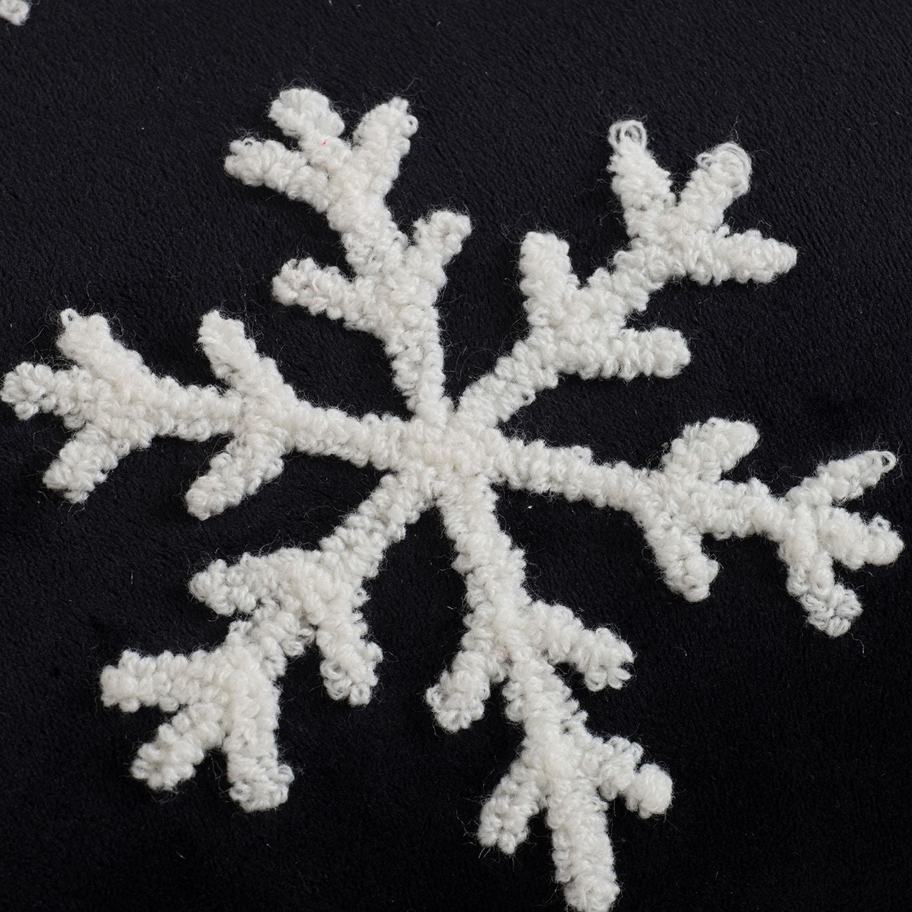 Velvet Pillow With Embroidered Joy And Frosty Snowflake, For Christmas Halloween Holiday Decor (Set of 2)