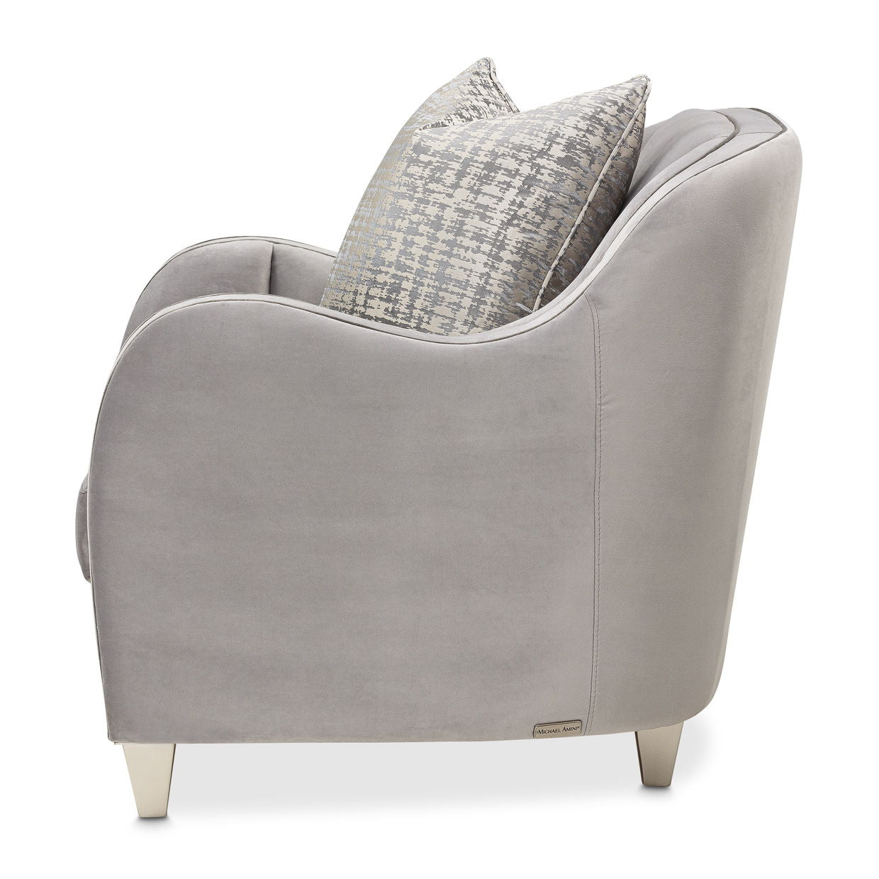Roxbury Park - Velvet Matching Chair - Steel/Slate