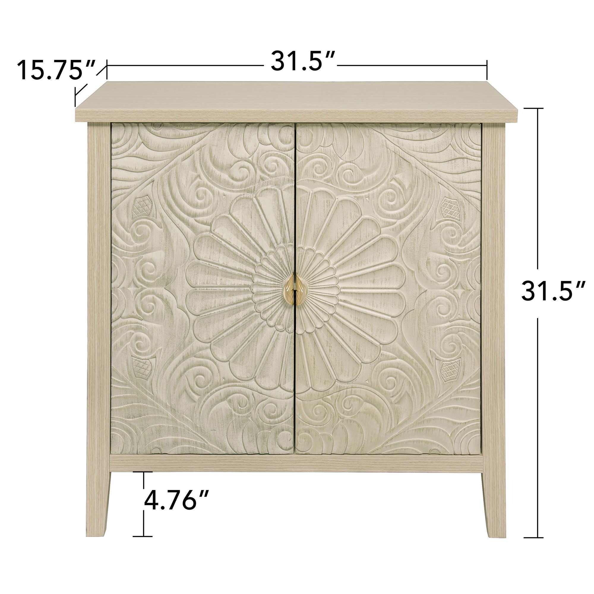 2 Door Cabinet, American Furniture, Suitable For Bedroom, Living Room, Study - Natural