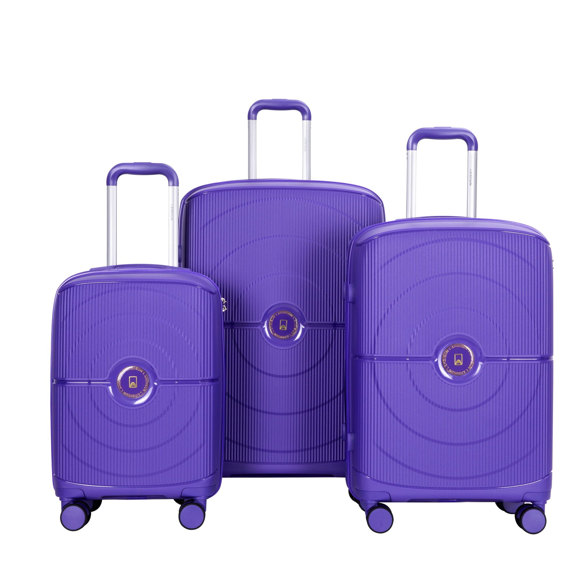 3 Piece Set Expandable Hardshell Suitcase Double Spinner Wheels
