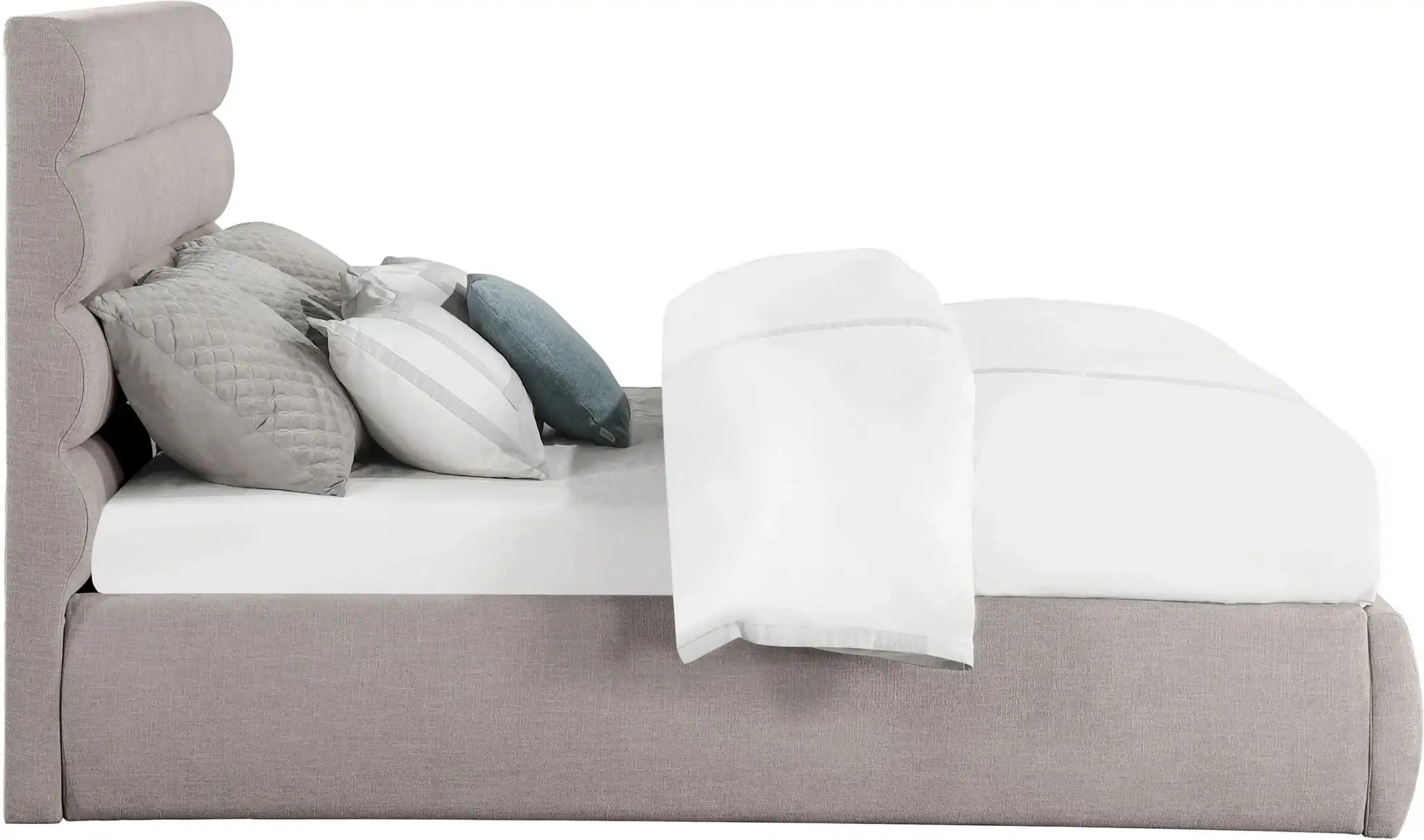 Adam - Linen Fabric Bed With 52" Headboard