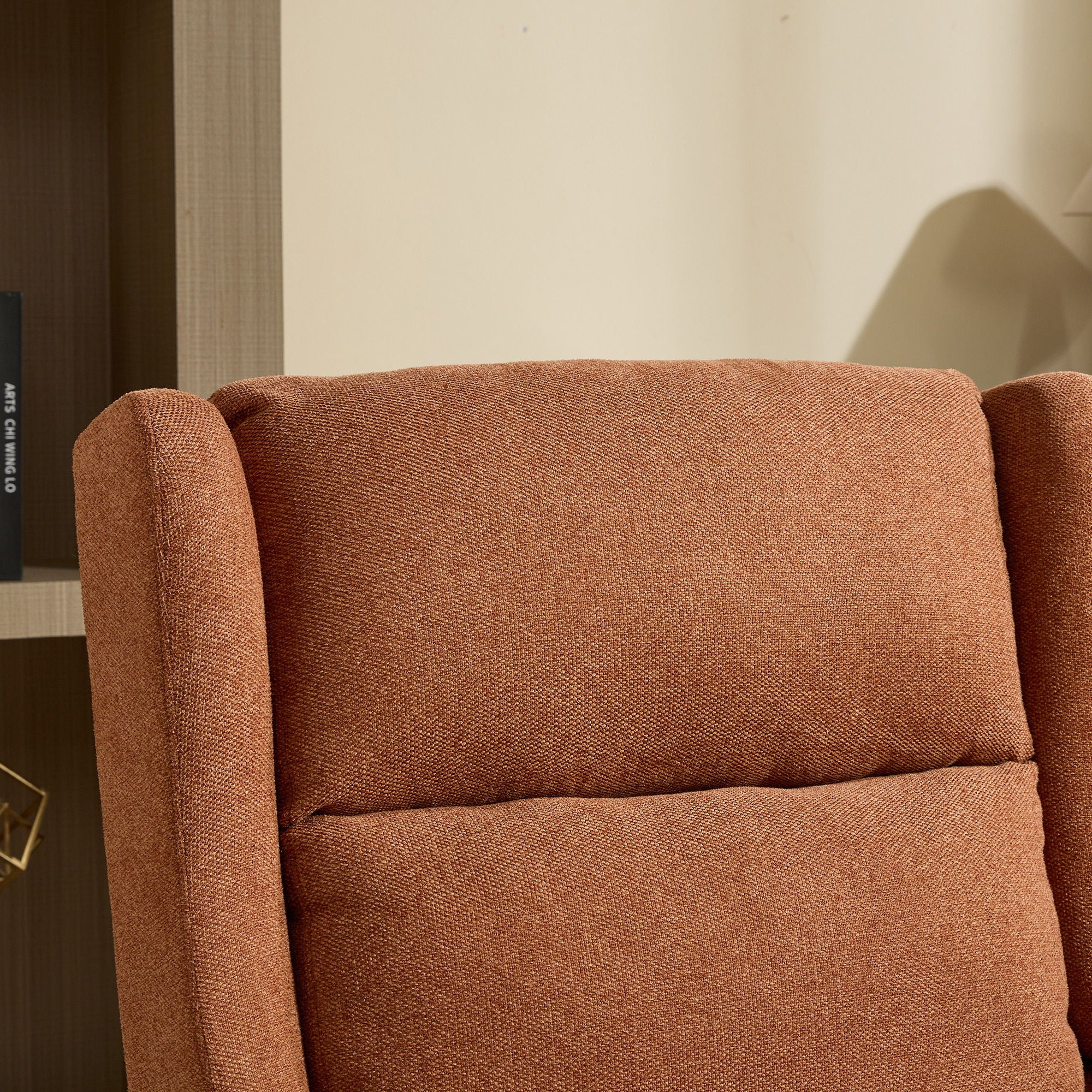 Wide Modern Accent Chair With Wood Legs For Living Room