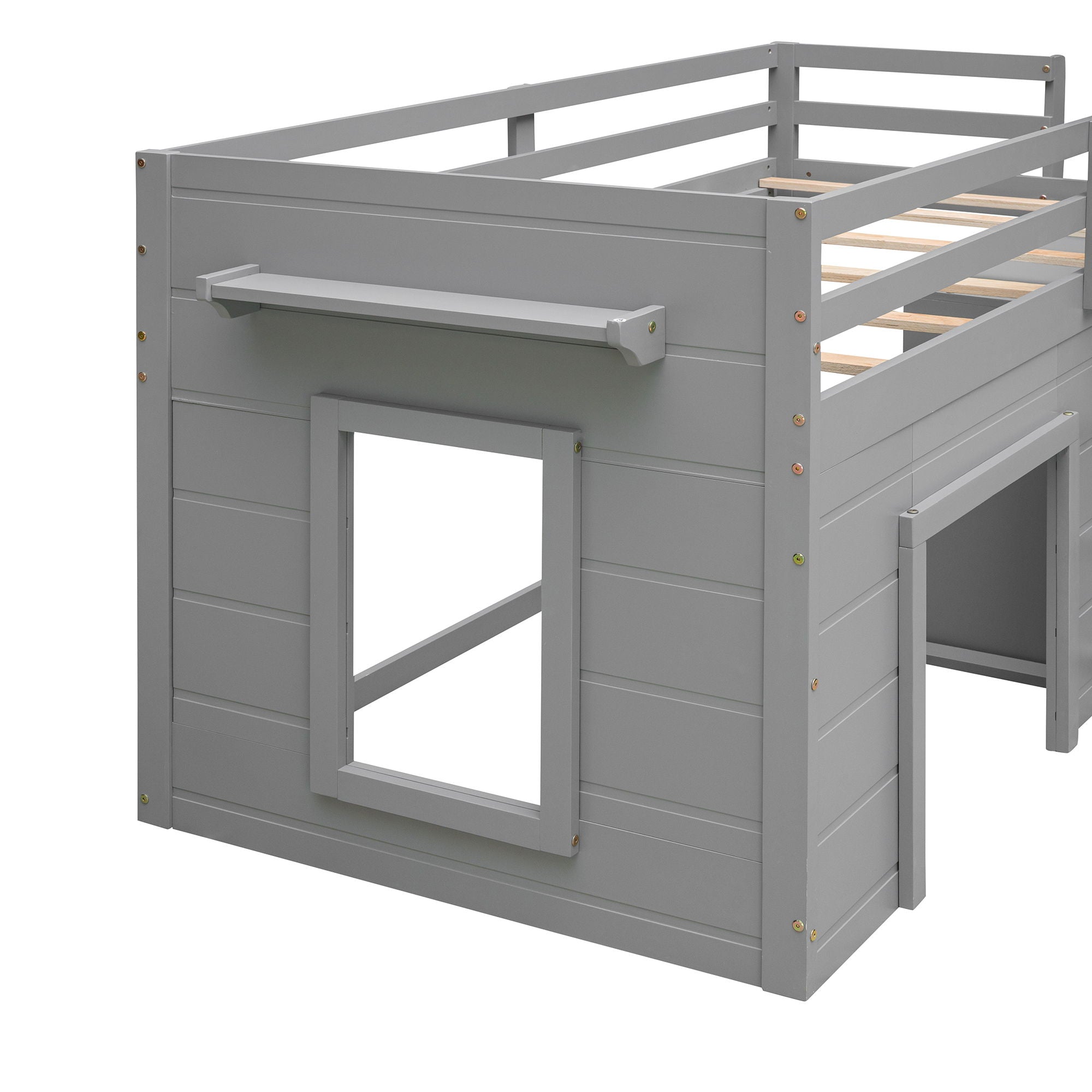 Loft Bed With Cabinet And Shelf