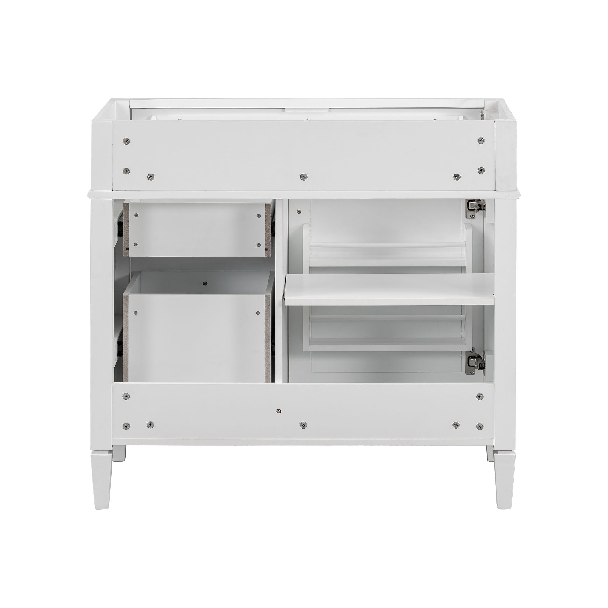 Bathroom Vanity Without Top Sink, Modern Bathroom Storage Cabinet With 2 Drawers And A Tip-Out Drawer