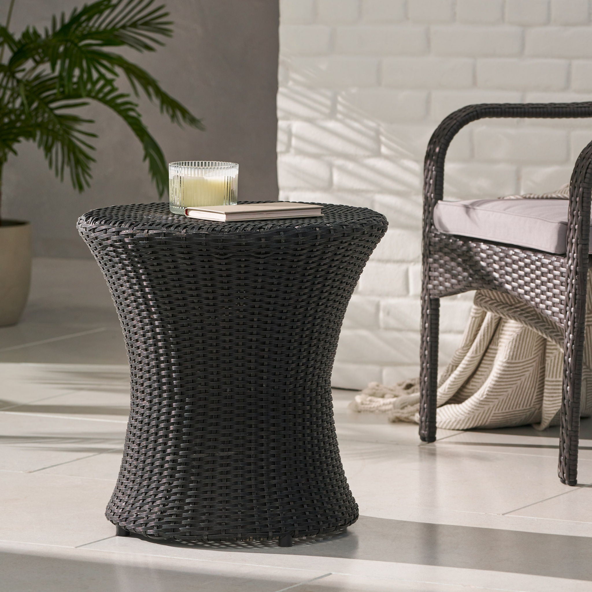 Thrive - Hourglass Rattan Table With No Glass Top - Best Buy Furniture
