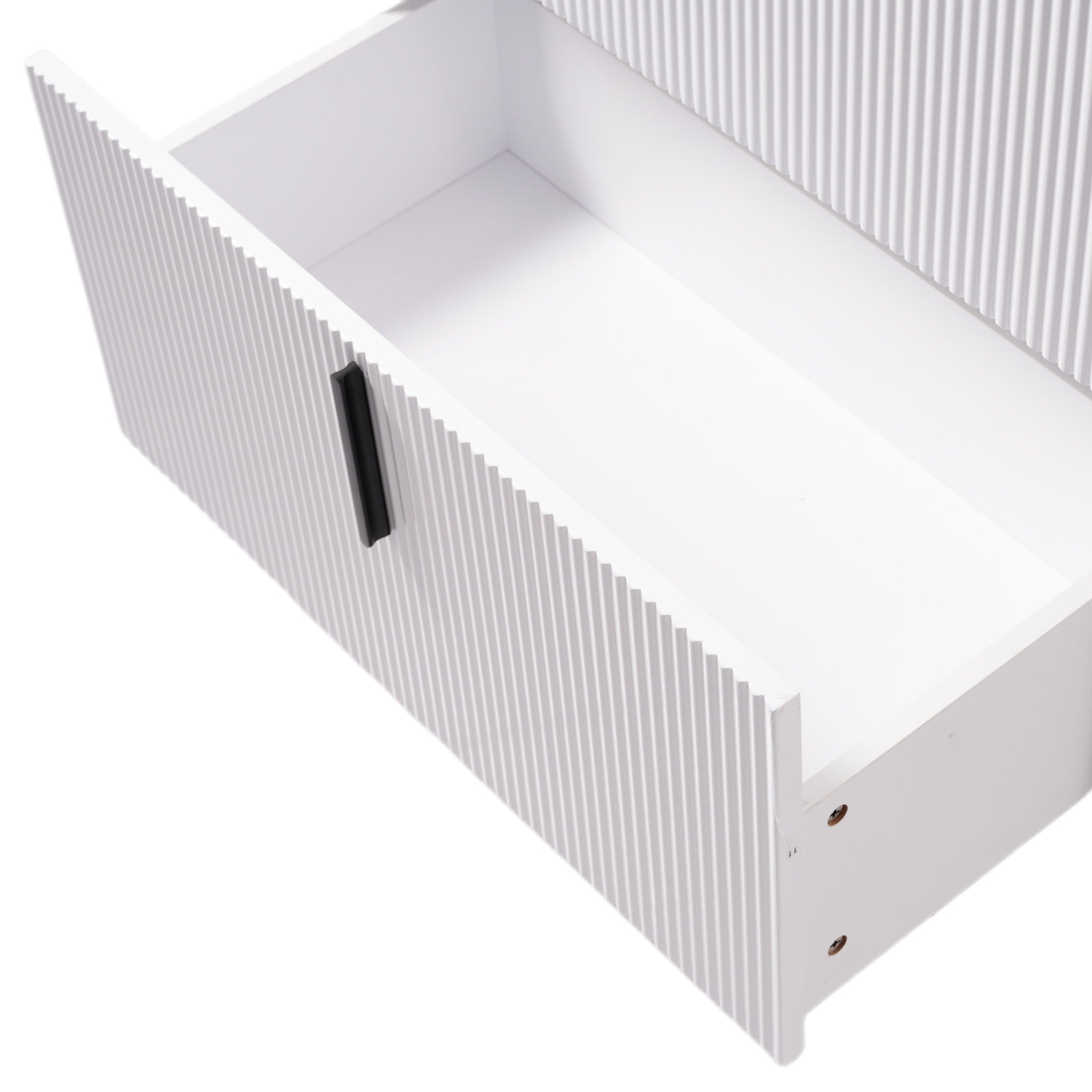 Bathroom Vanity With Ceramic Sink, Fluted Design