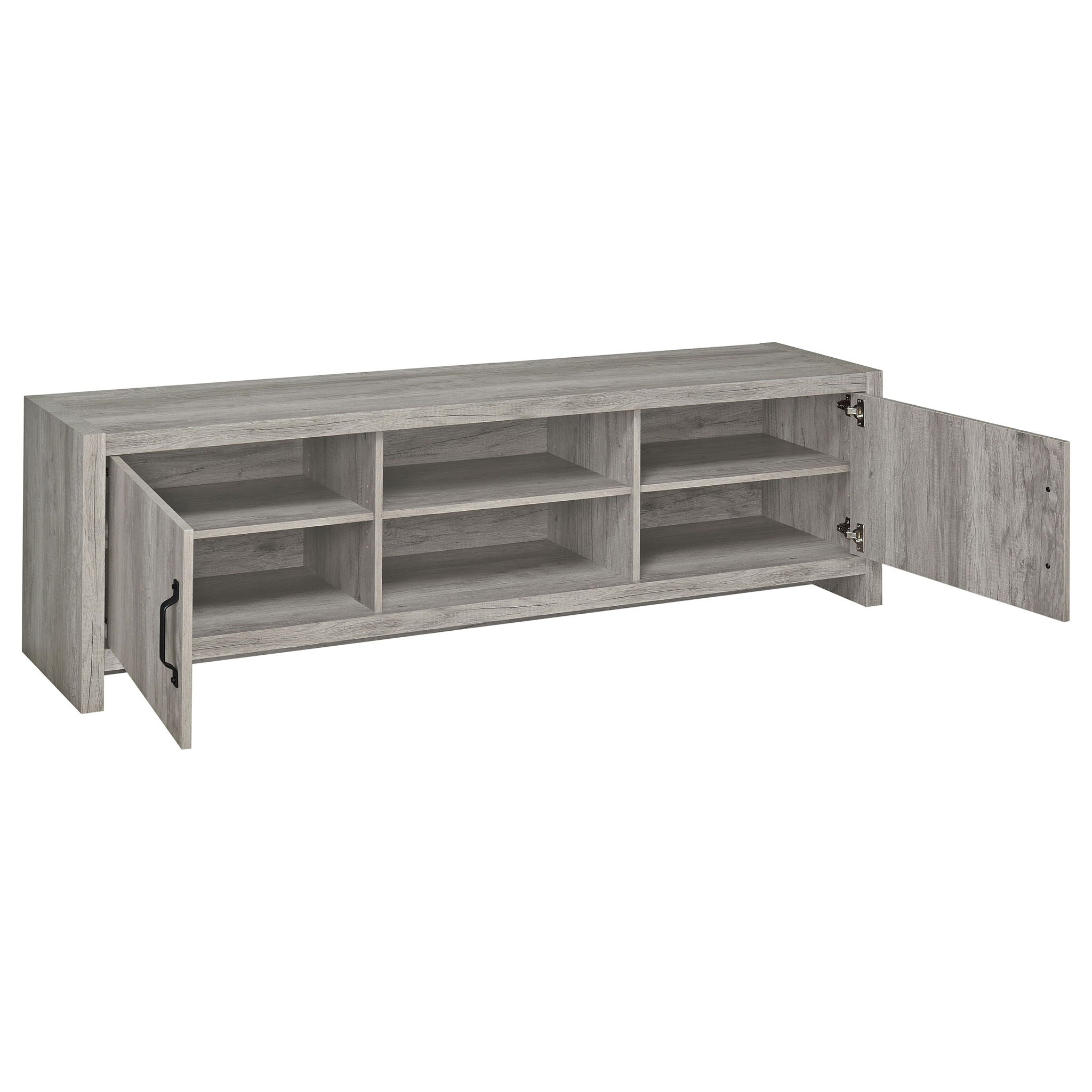 Conifer - TV Stand With Adjustable Shelves - Gray