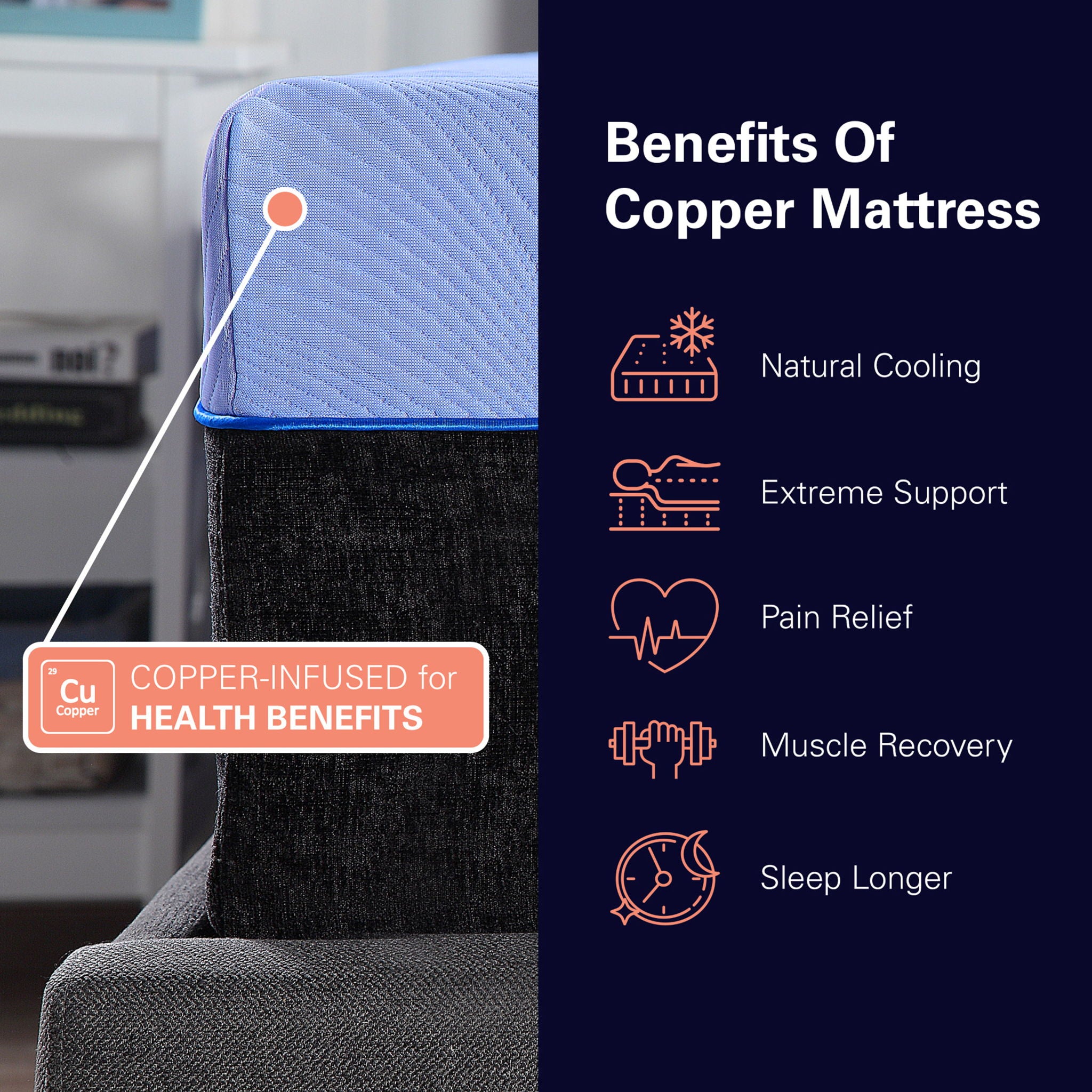 Refresh - 12" Flex Head Hybrid Cooling Gelcare Memory Foam And Coil Mattress