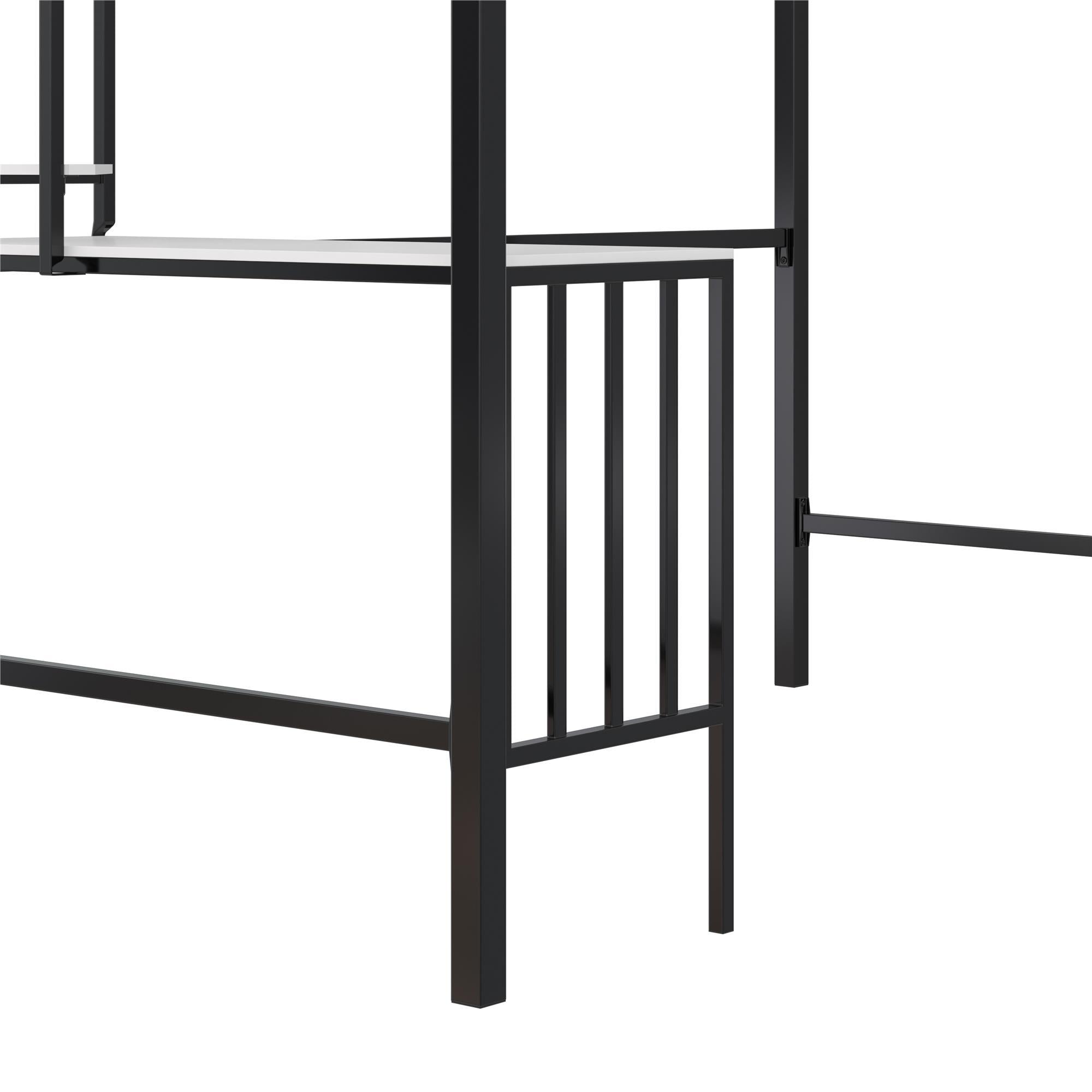 Axel - Twin Loft Bed With Desk & Shelves - Black