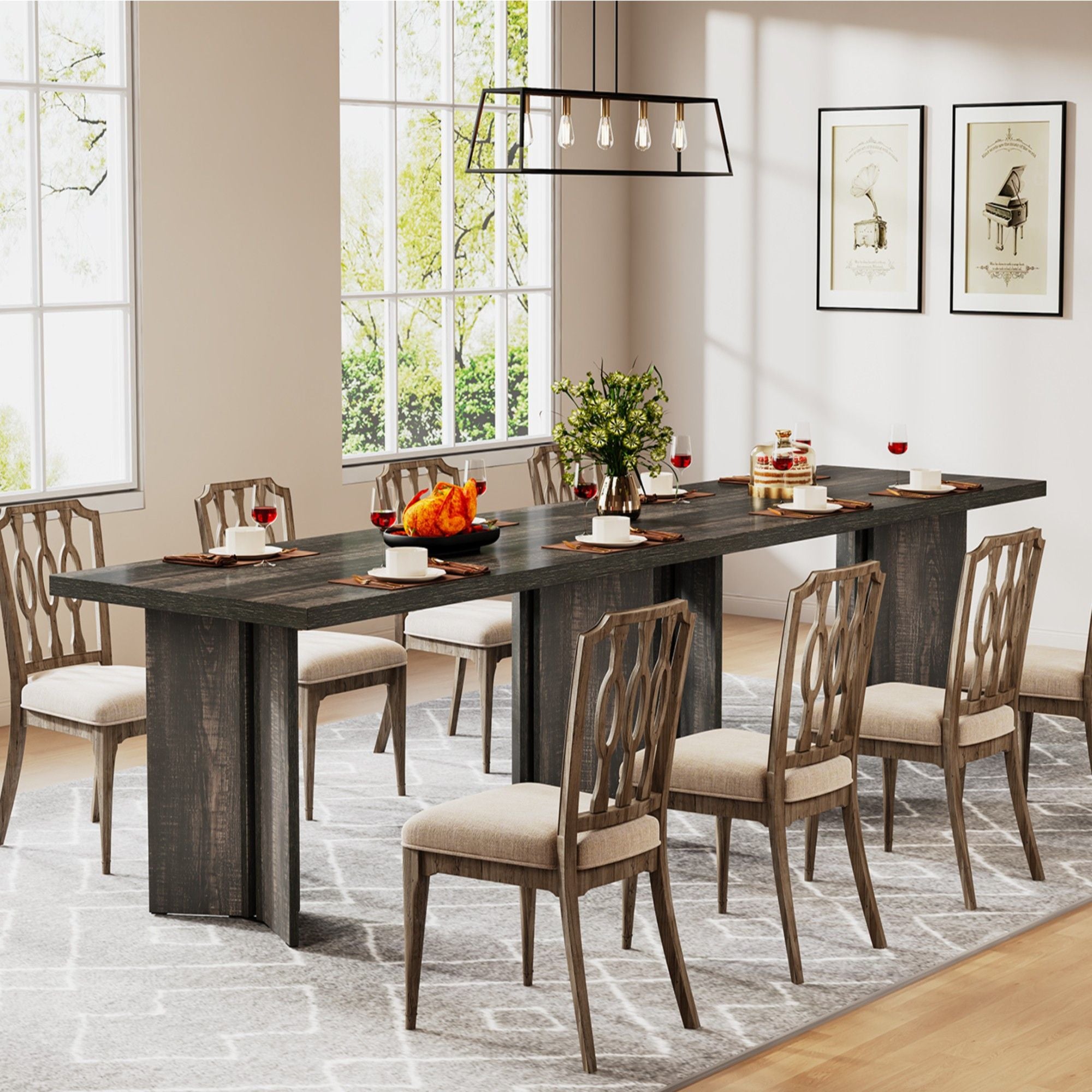 Dining Table For 4 - 6 People, Kitchen Table With Thick Top