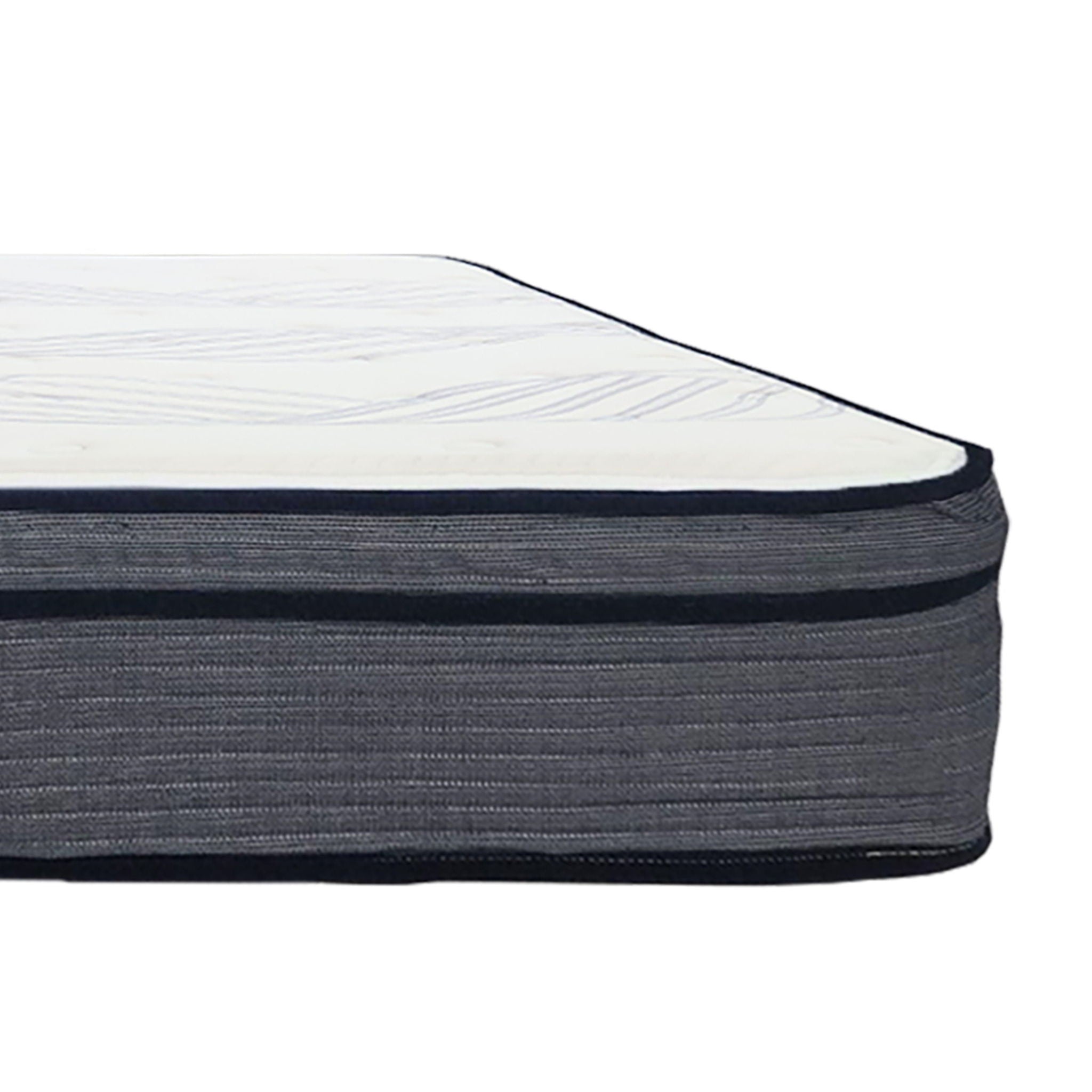 King Size Hybrid Plush Foam Mattress, Soft Polyester Knit Cover, Multi Layer Foam Mattress - White / Gray
