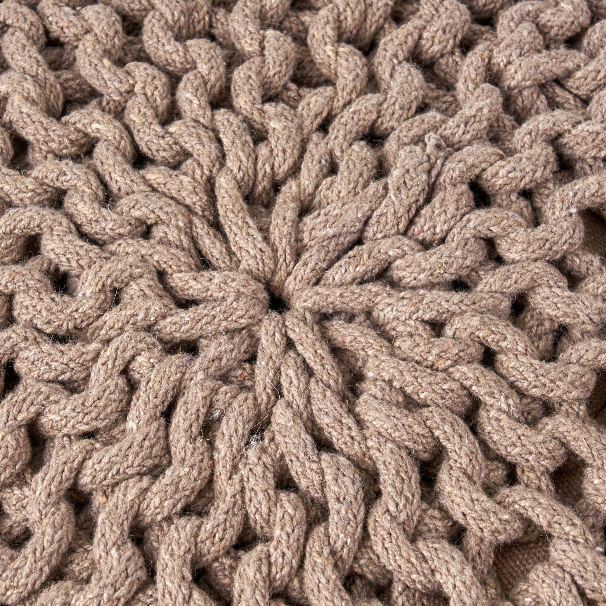 Moro - Knitted Cotton Round Pouf With Pumpkin Shape