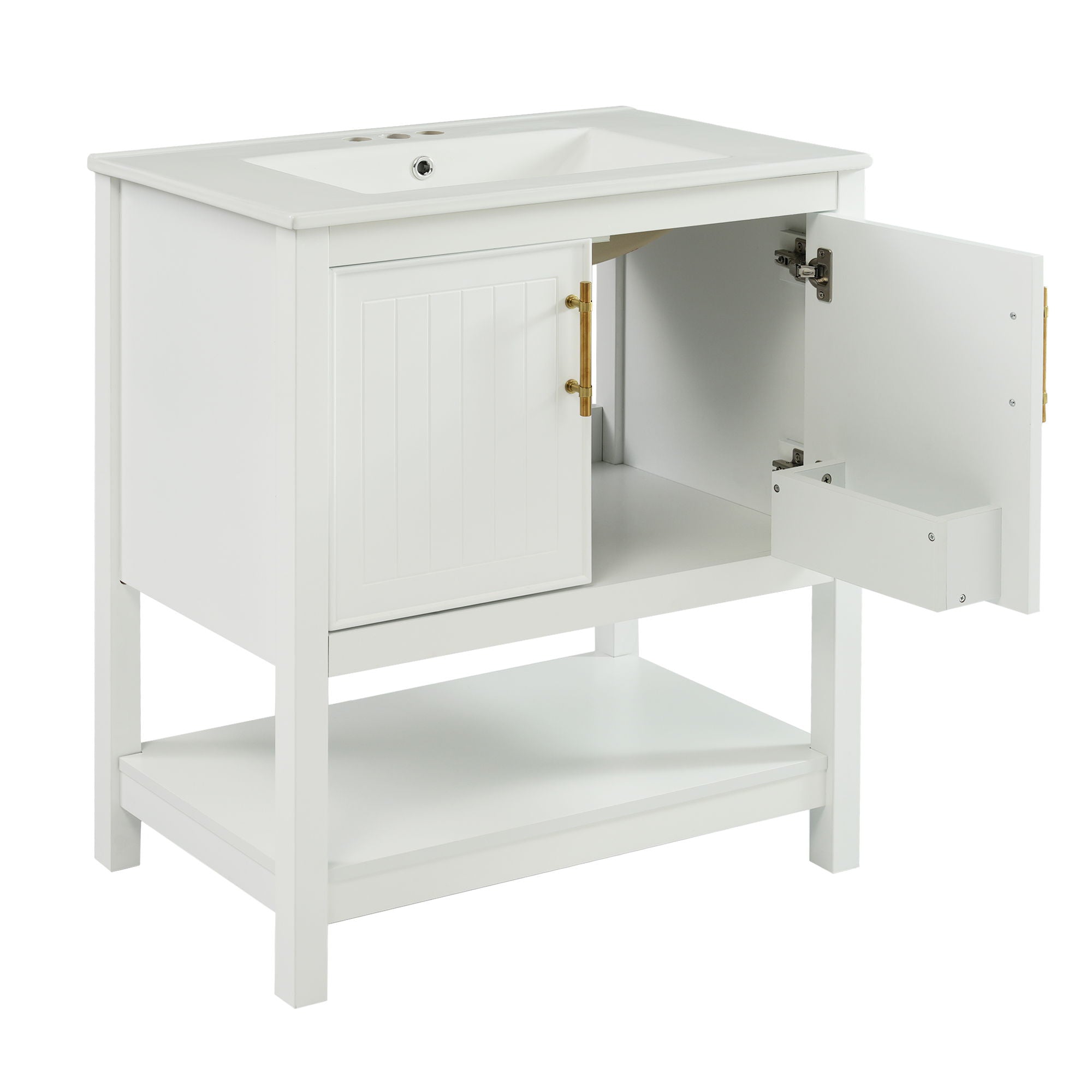 Elegant Bathroom Vanity With Ceramic Sink And Versatile Storage - Best Buy Furniture