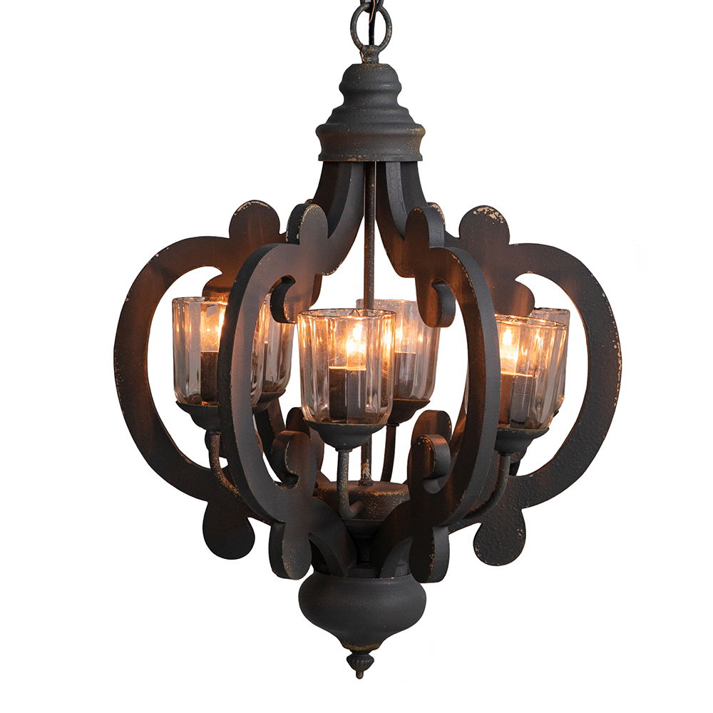 Farmhouse 6-Light Wood Chandelier Pendant Light Fixture