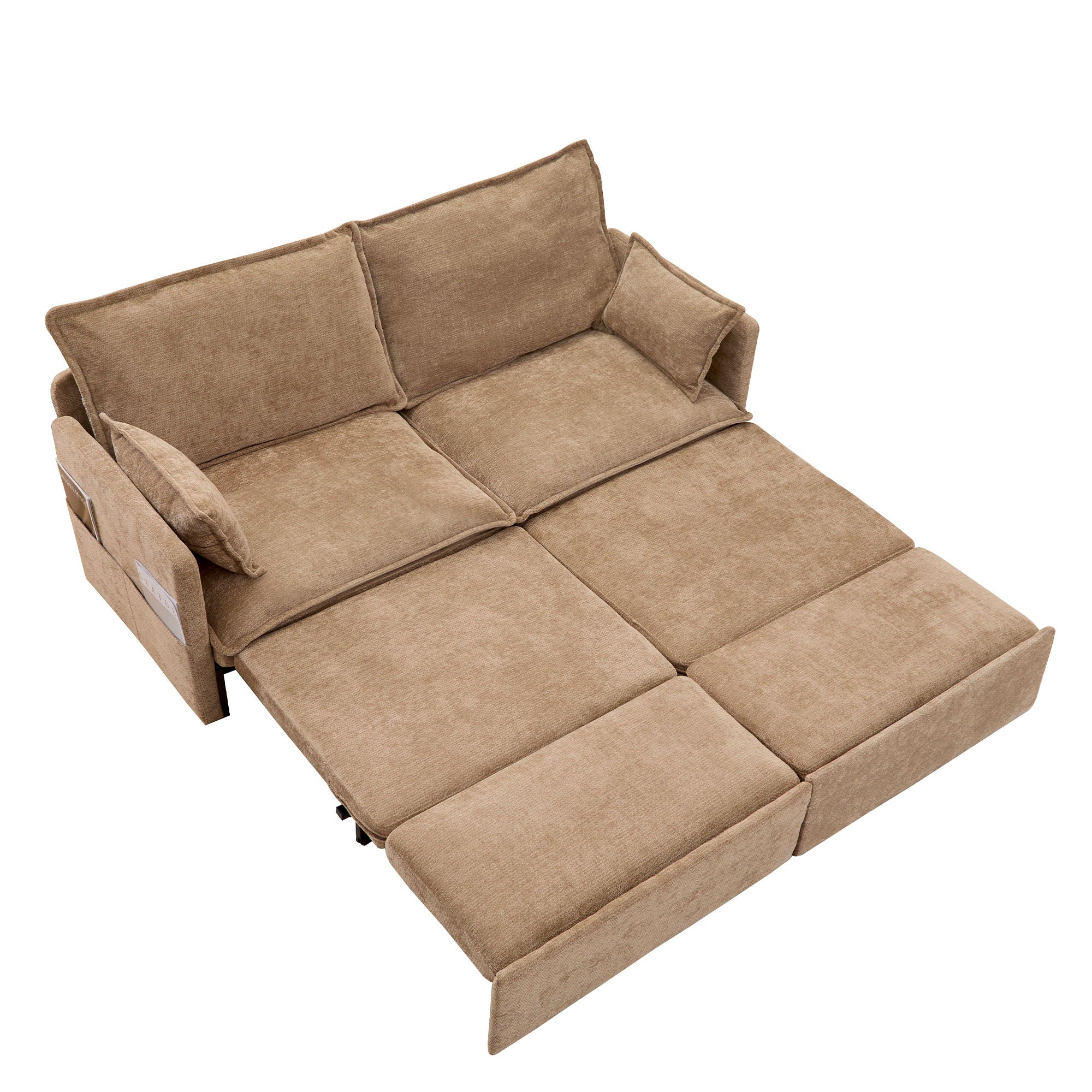 Pull Out Sofa Bed, Corduroy Convertible Sleeper Sofa Couch, Side Storage, And USB / C - Type Charging Ports Chair - Best Buy Furniture