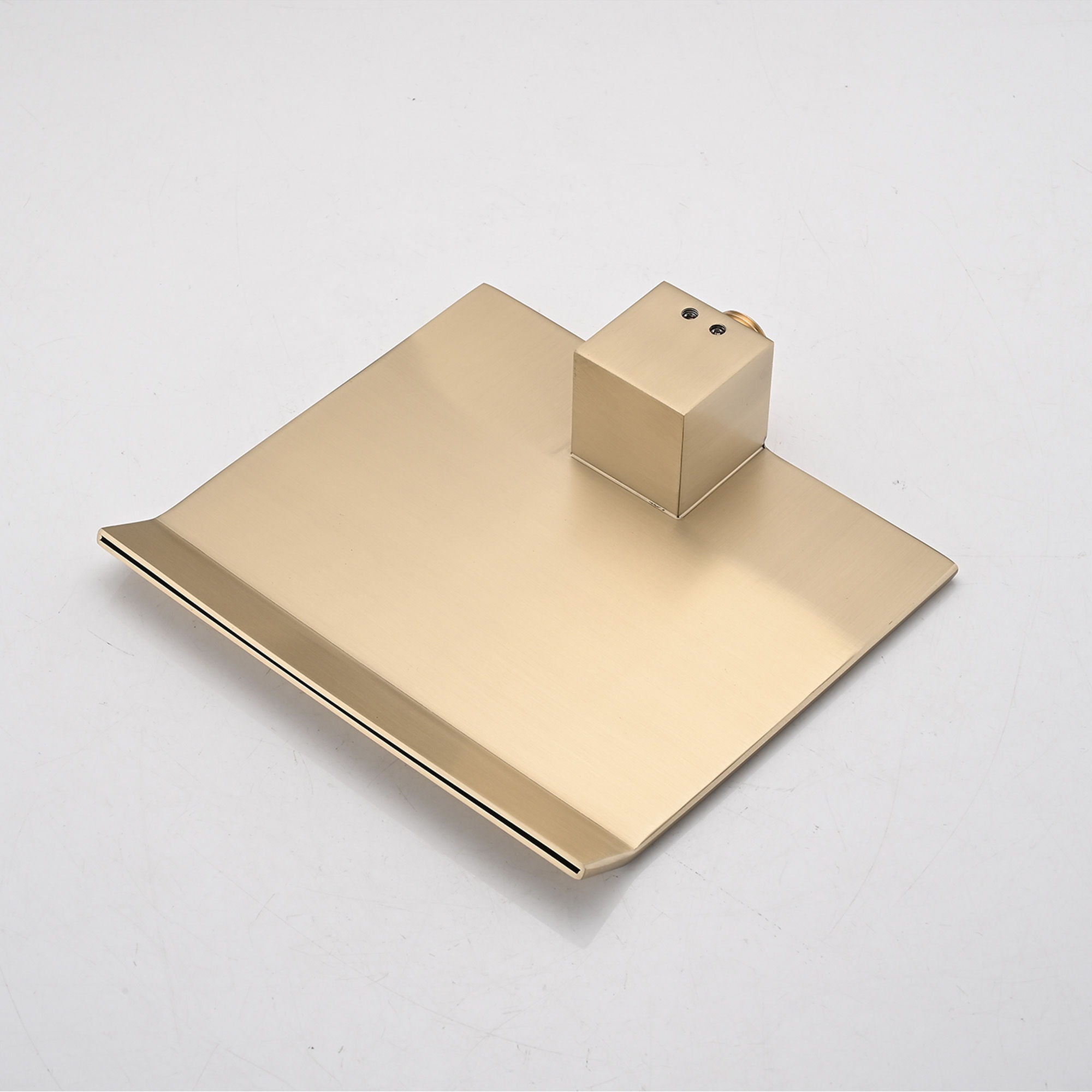 Modern Wall Mount Bathtub Faucet With Waterfall Spout And Single Handle Control - Brushed Gold