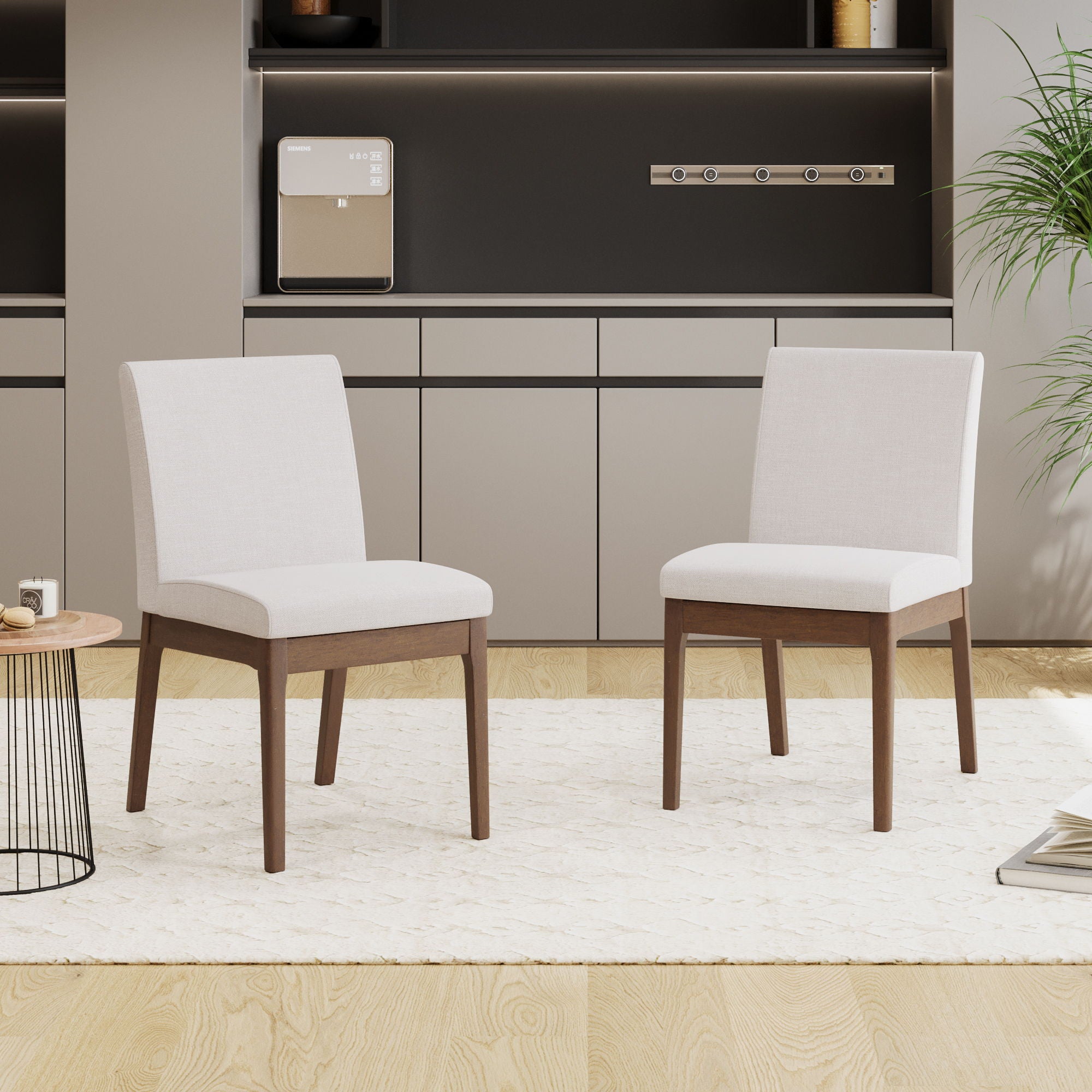 Contemporary Fabric Comfort Dining Chairs (Set of 2)