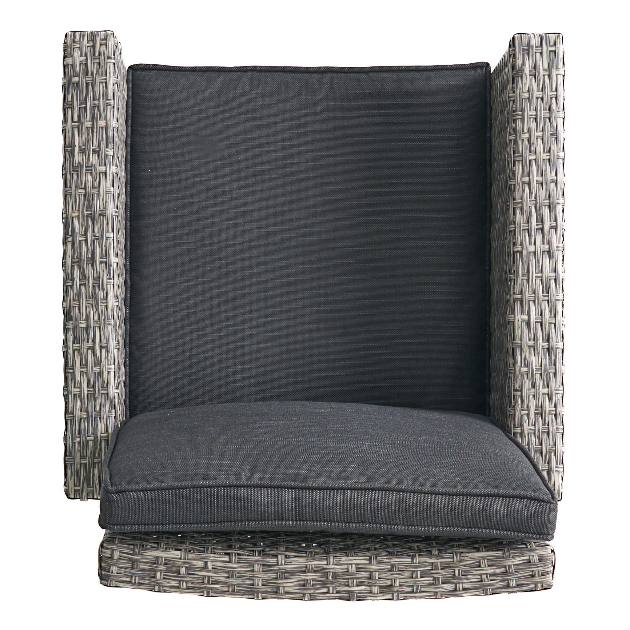 Outdoor Rattan Swivel Barstool With Water Resistant Cushion - Mixed Black / Dark Gray